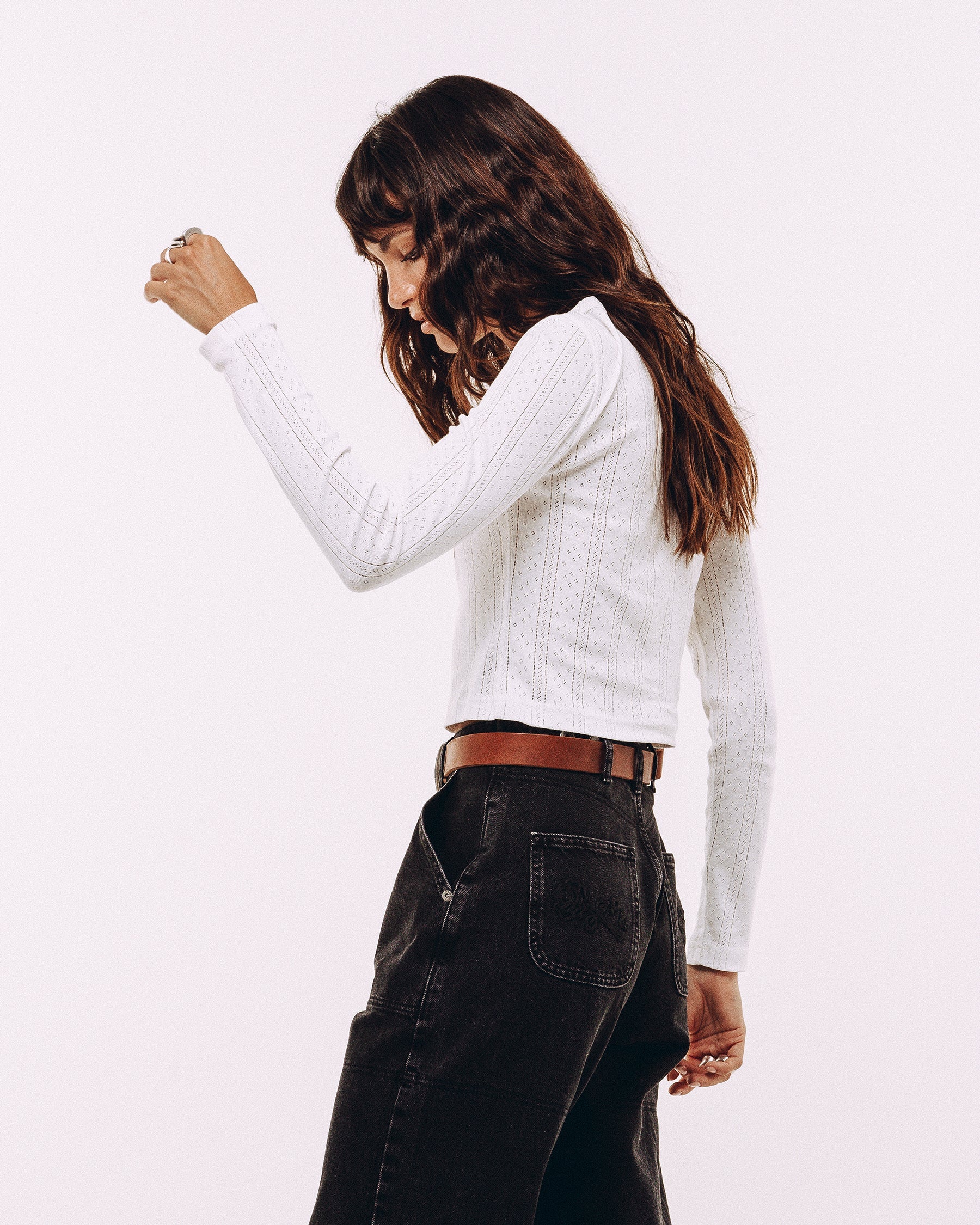 Desert Flora Embroidered Longsleeve - White - Image 3
