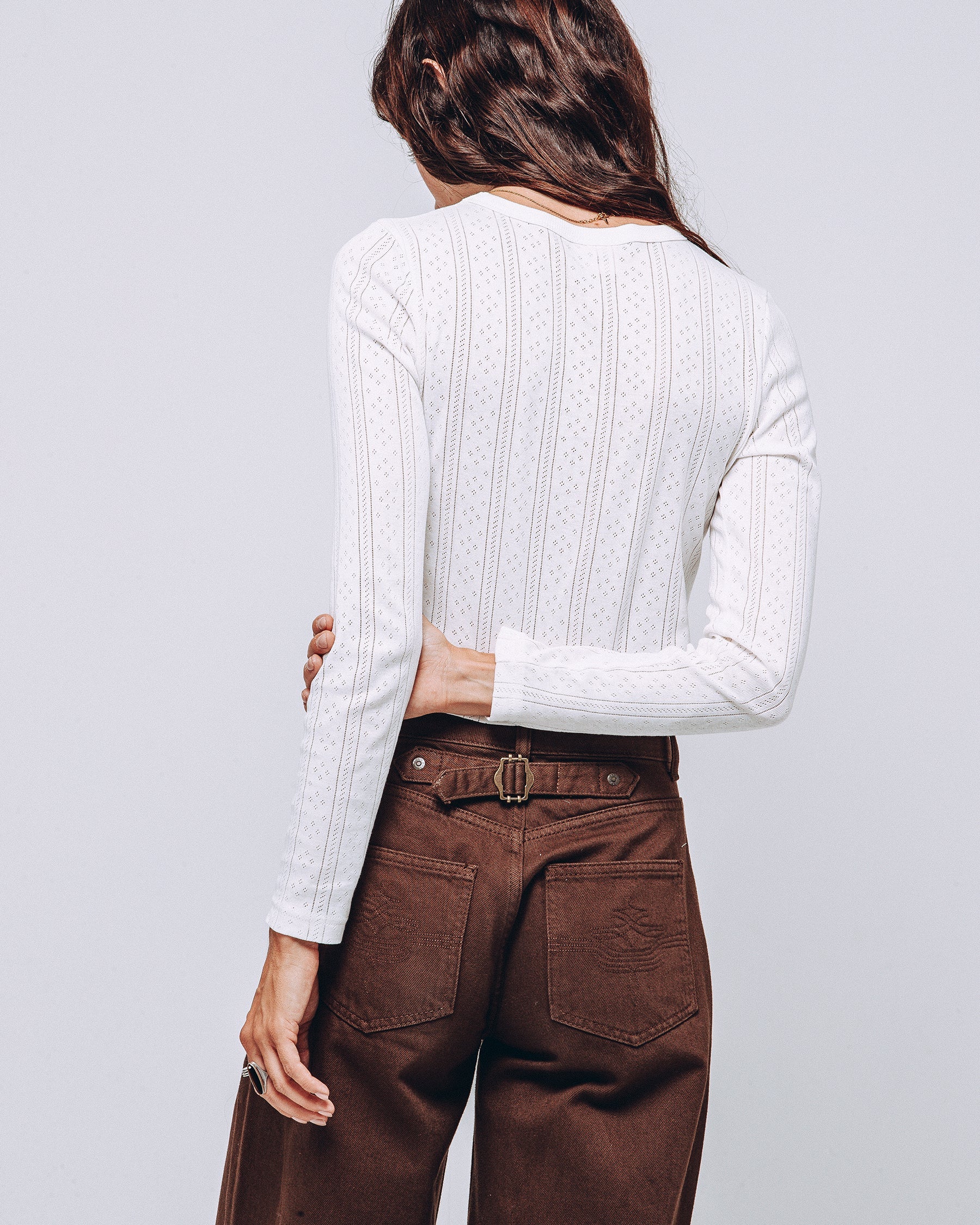 Desert Flora Embroidered Longsleeve - White - Image 7