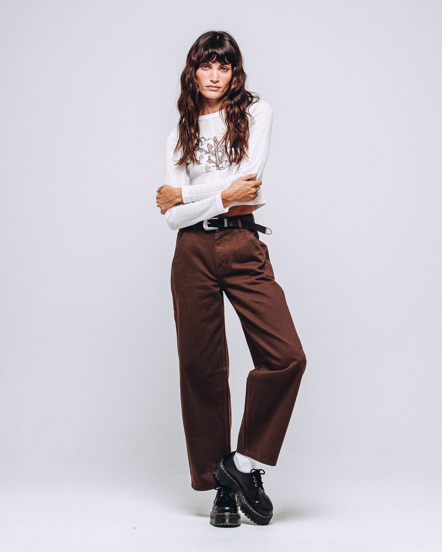 Desert Flora Embroidered Longsleeve - White - Image 8
