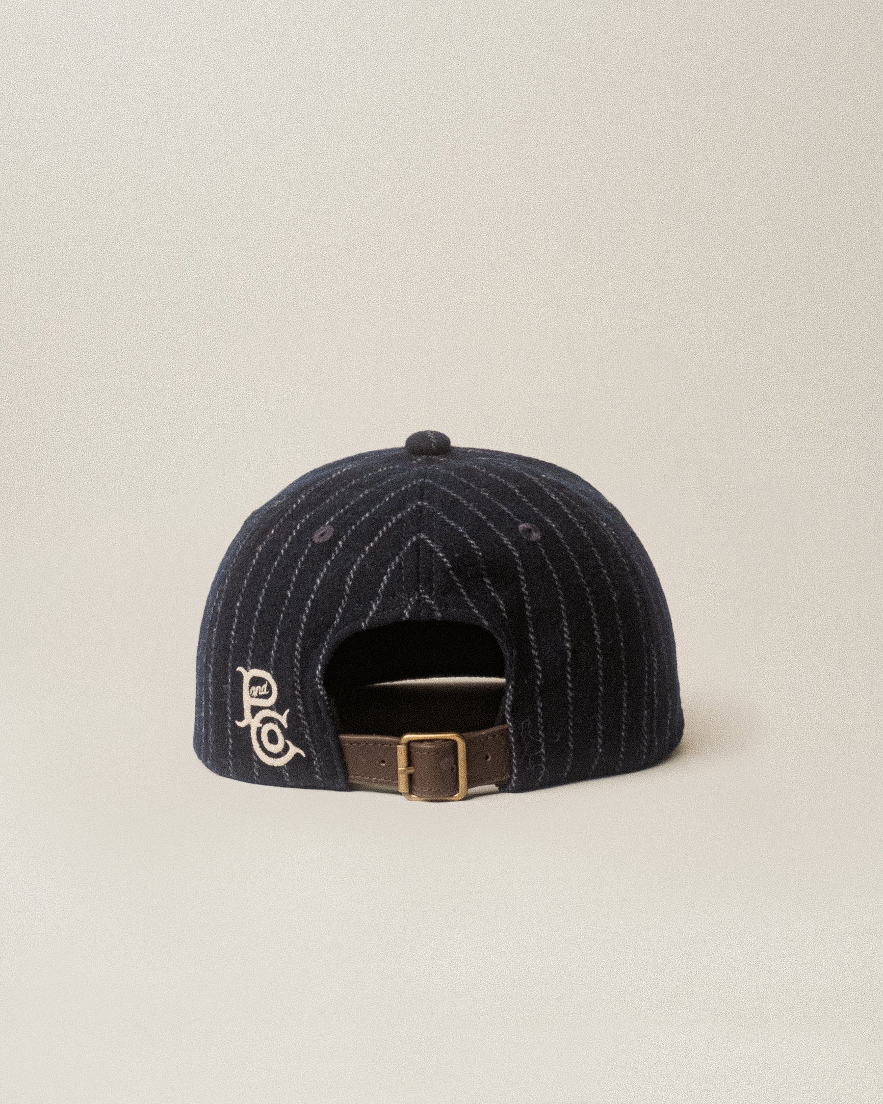 Drifters Wool 5 Panel Cap - Navy Pinstripe - Image 5