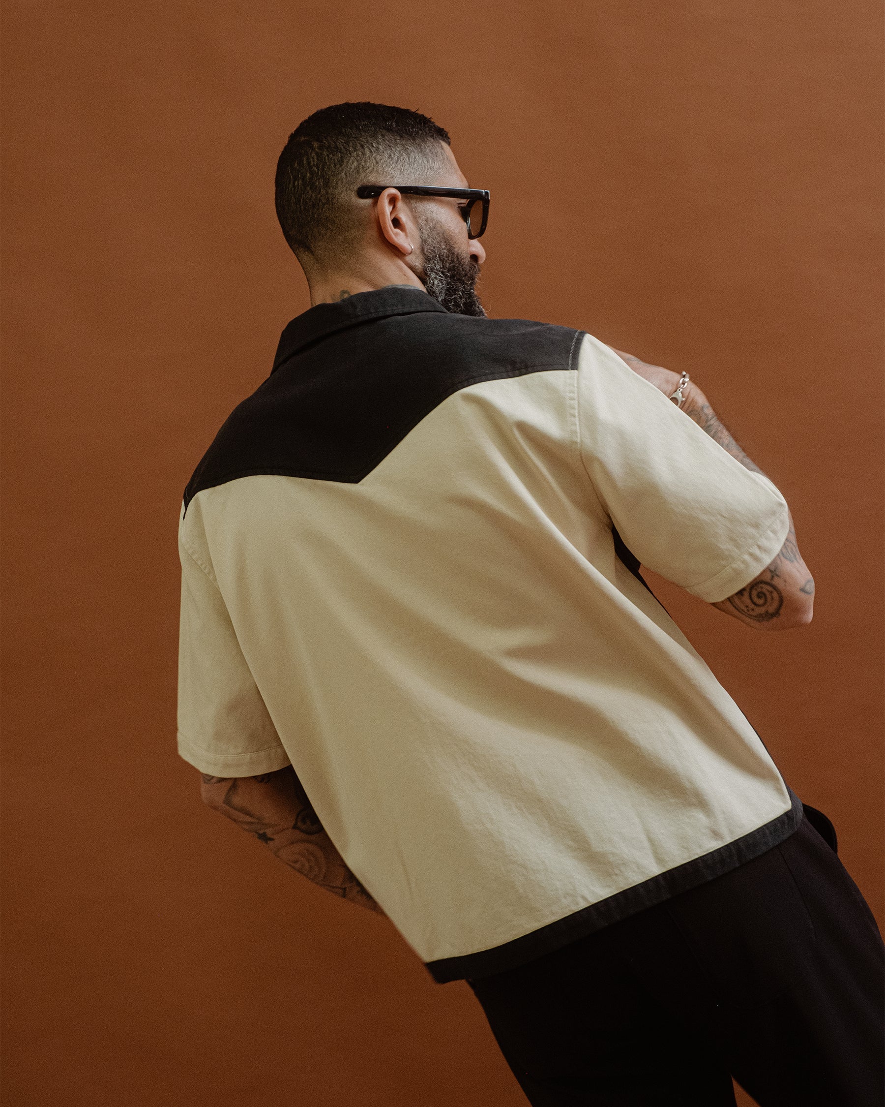 Eddie Bowling Shirt - Ecru & Black - Image 8