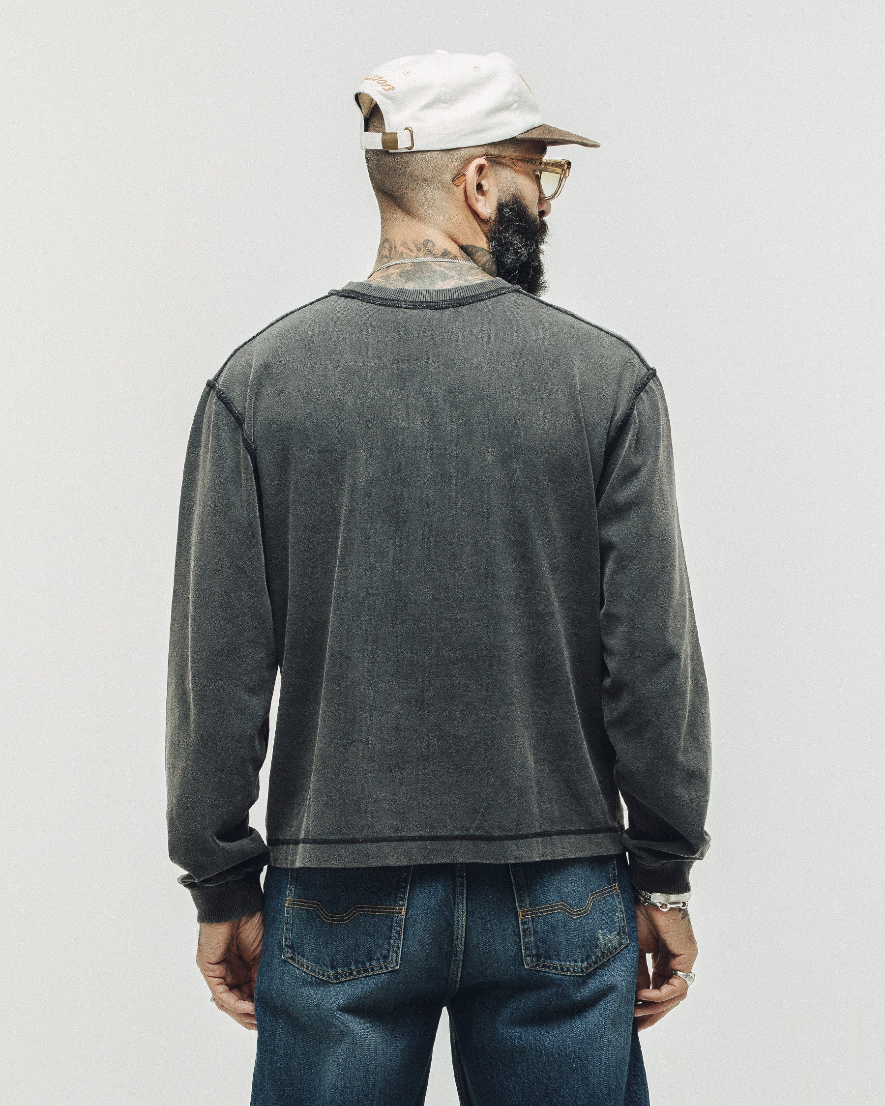 Founders Boxy Longsleeve T-Shirt - Acid Wash - Image 5