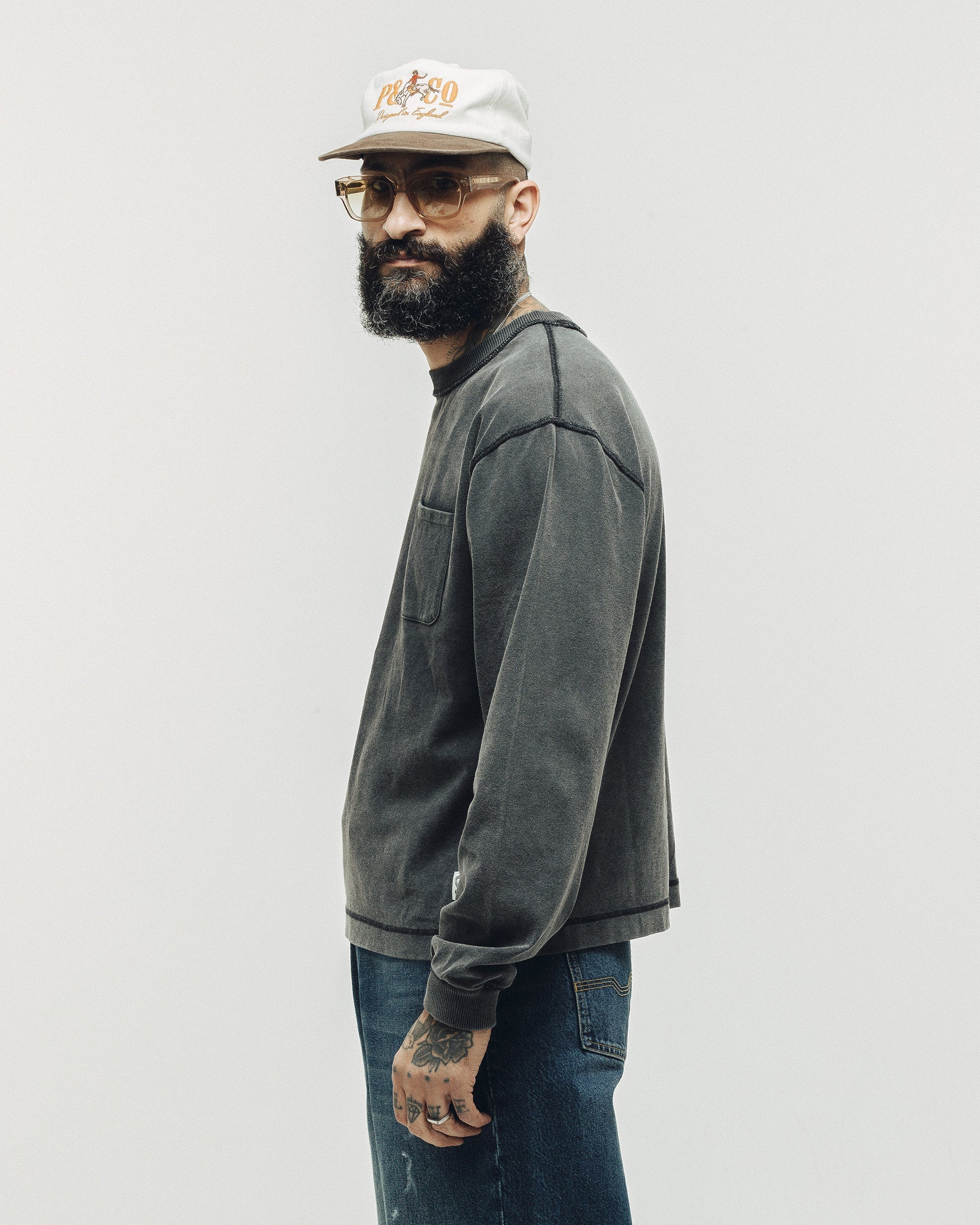 Founders Boxy Longsleeve T-Shirt - Acid Wash - Image 6