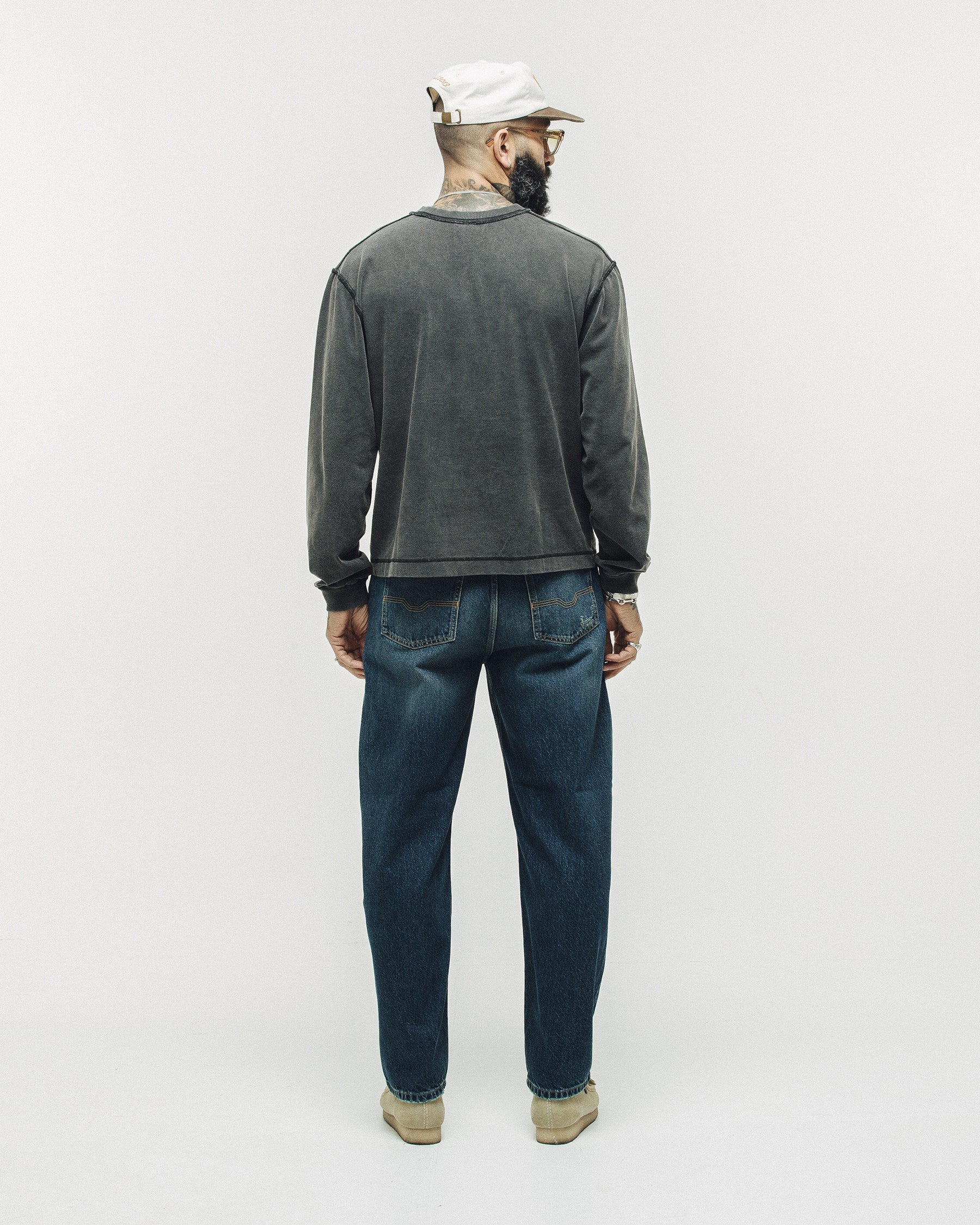 Founders Boxy Longsleeve T-Shirt - Acid Wash - Image 8