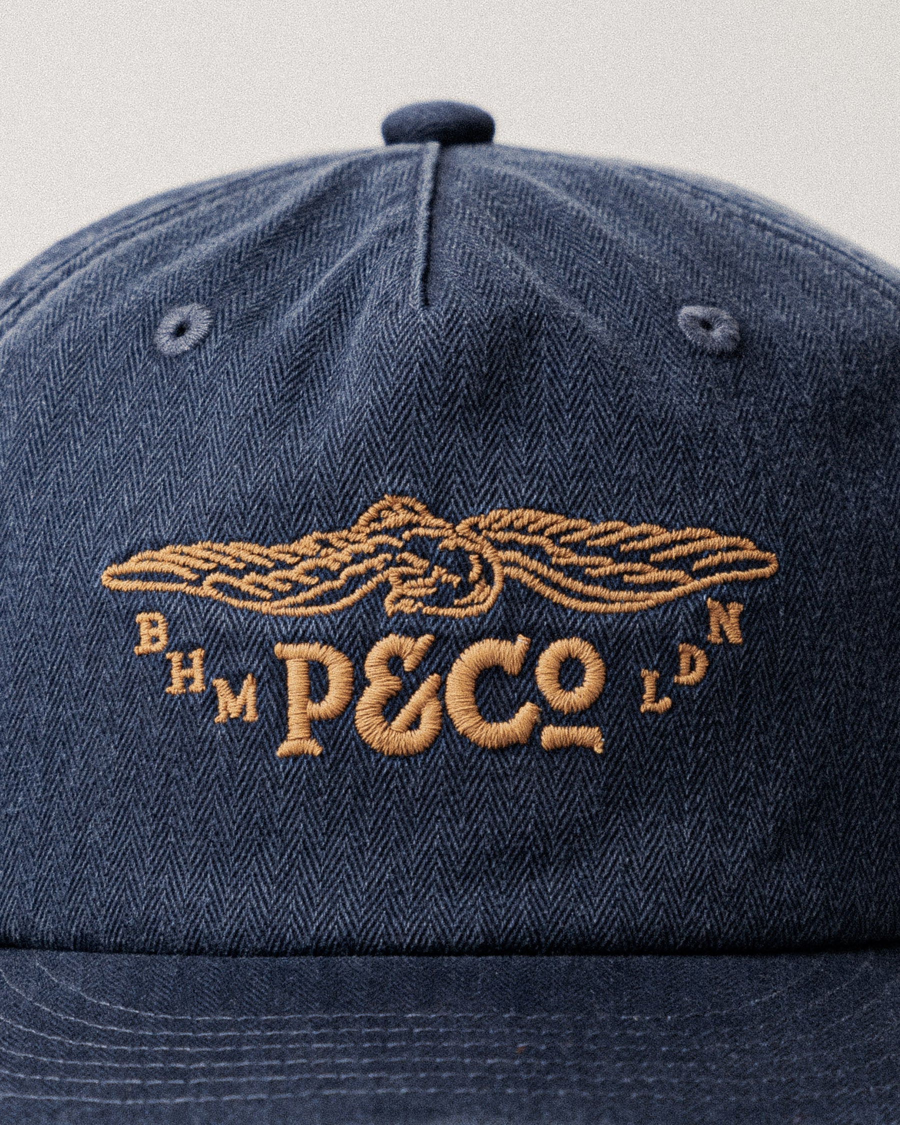 Founders Herringbone Cotton 5 Panel Cap - Navy - Image 4