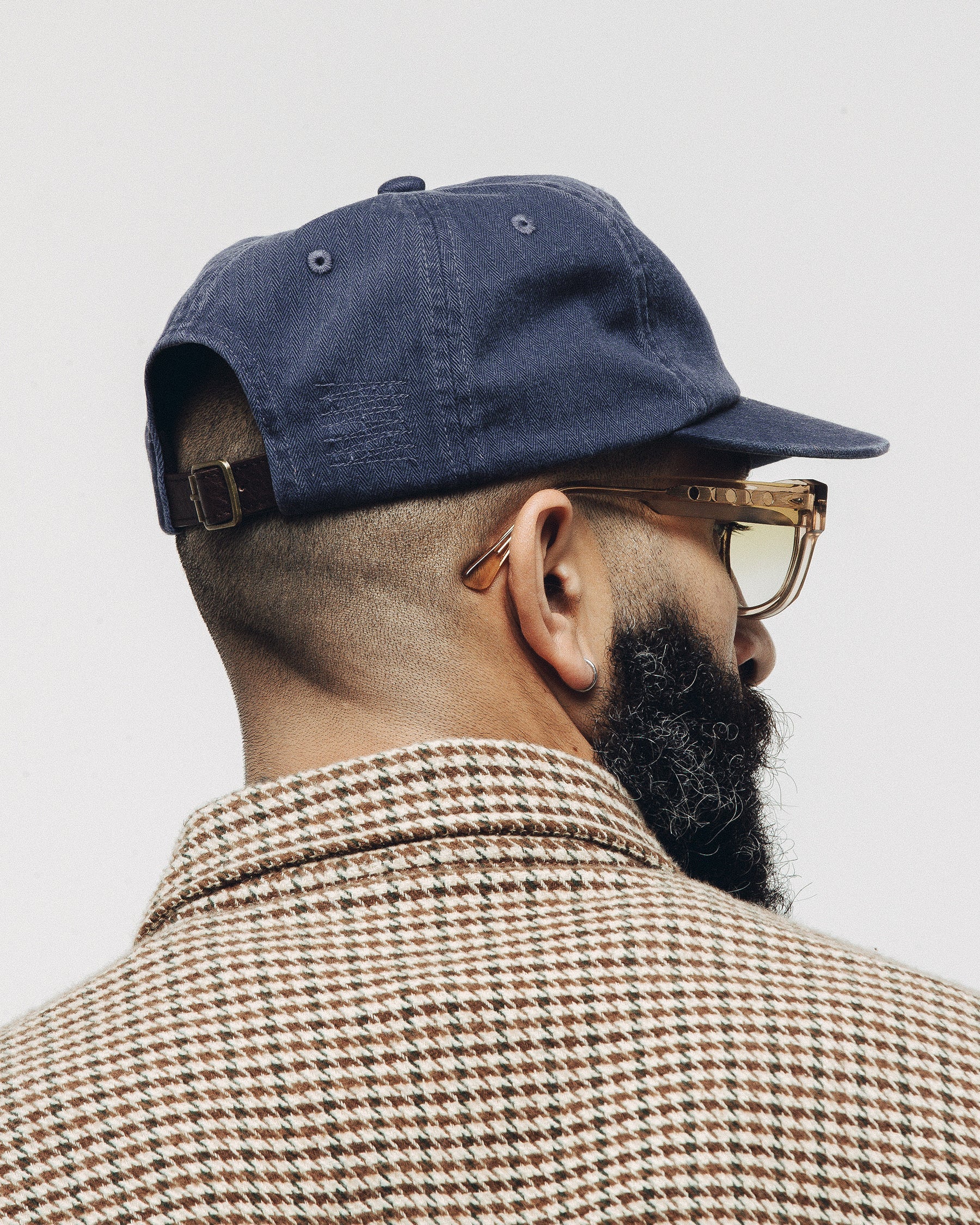 Founders Herringbone Cotton 5 Panel Cap - Navy - Image 7