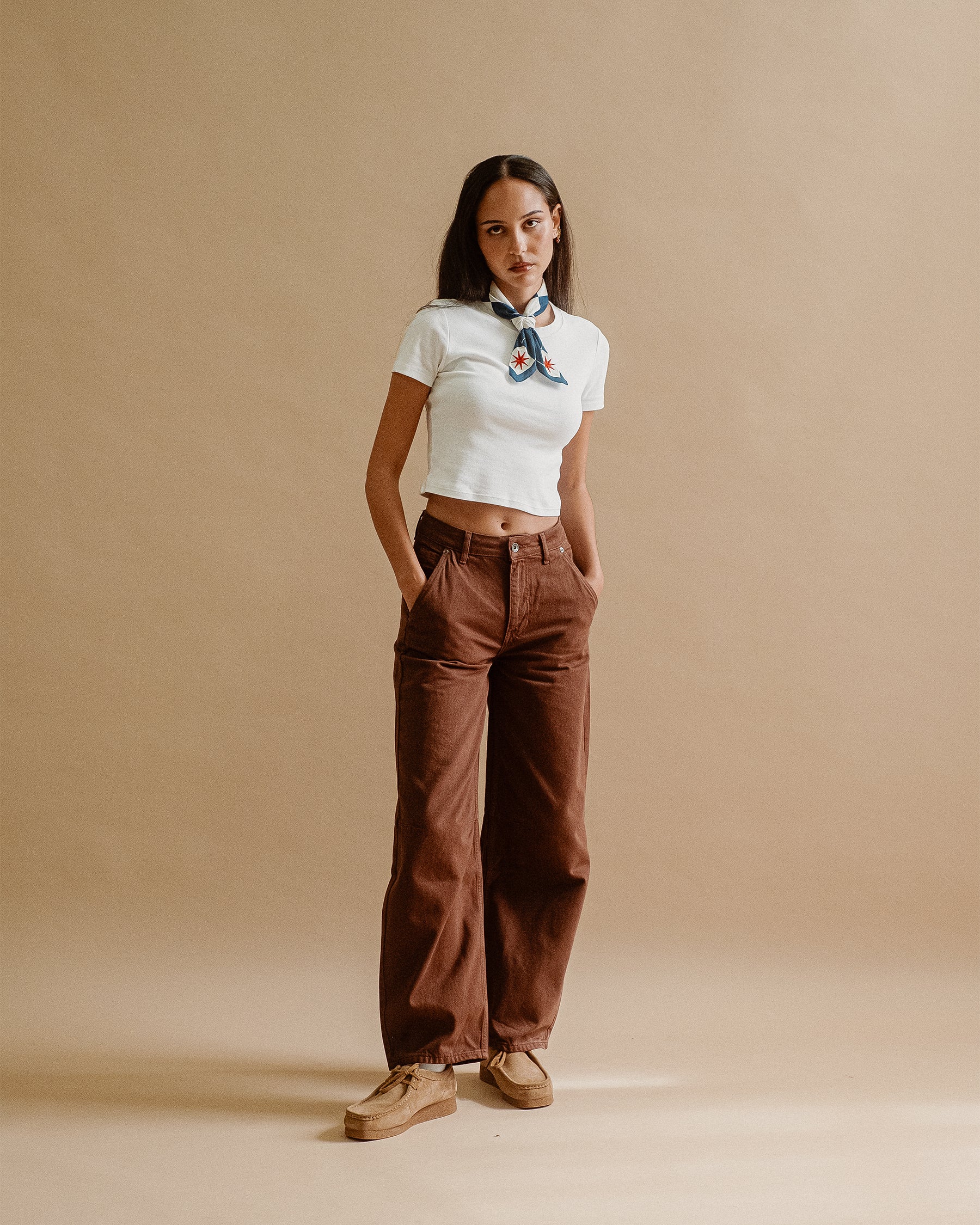 Grace Barrel Leg Jean - Washed Brown - Image 5