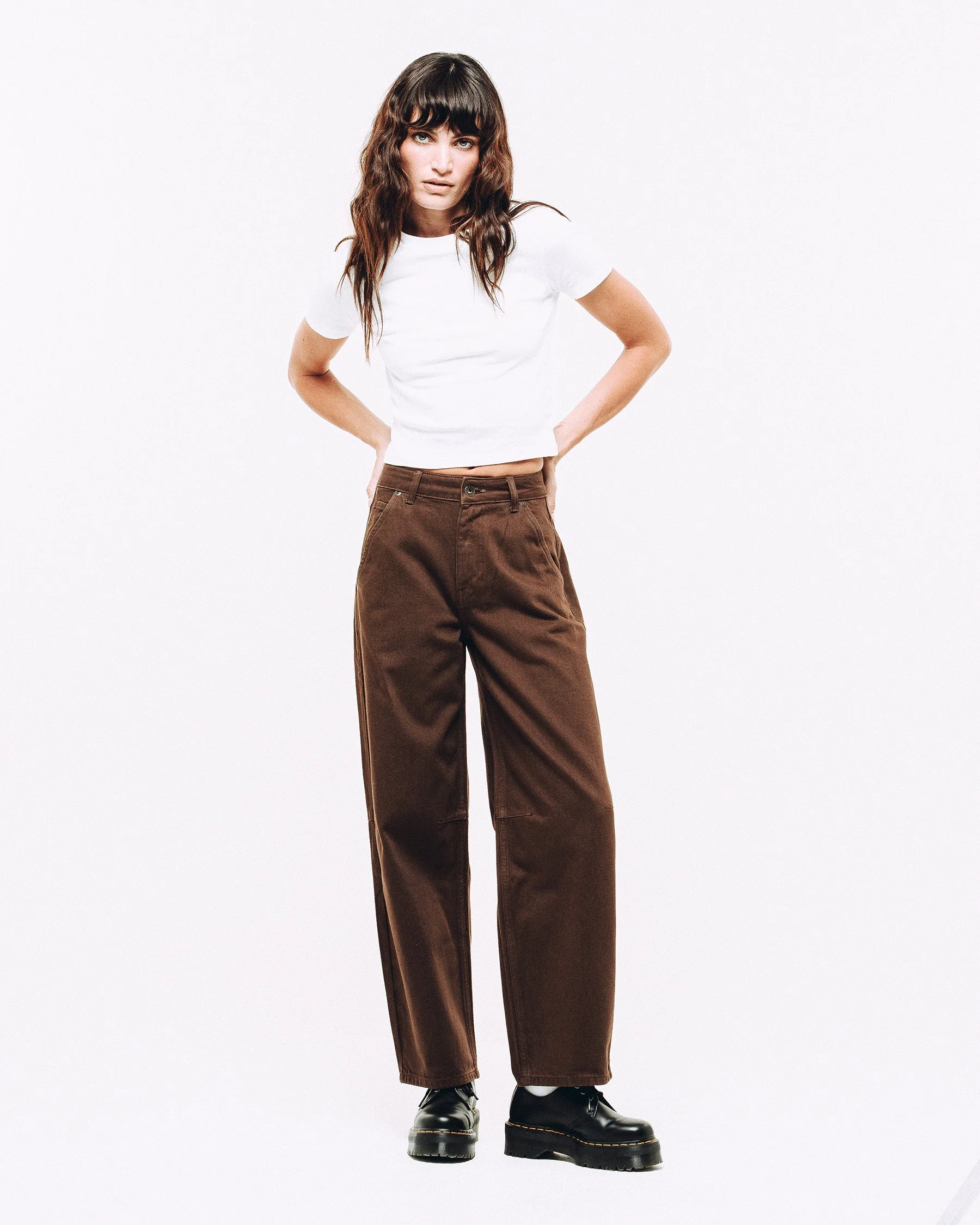 Grace Barrel Leg Jean - Washed Brown - Image 7