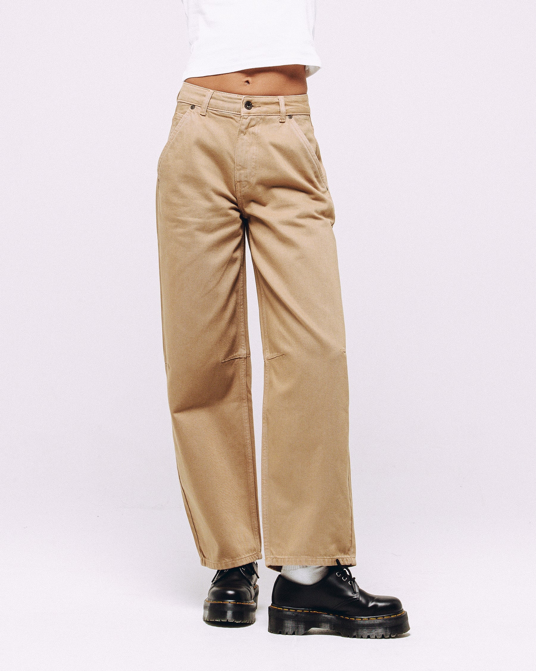 Grace Barrel Leg Jean - Washed Sand - Image 3