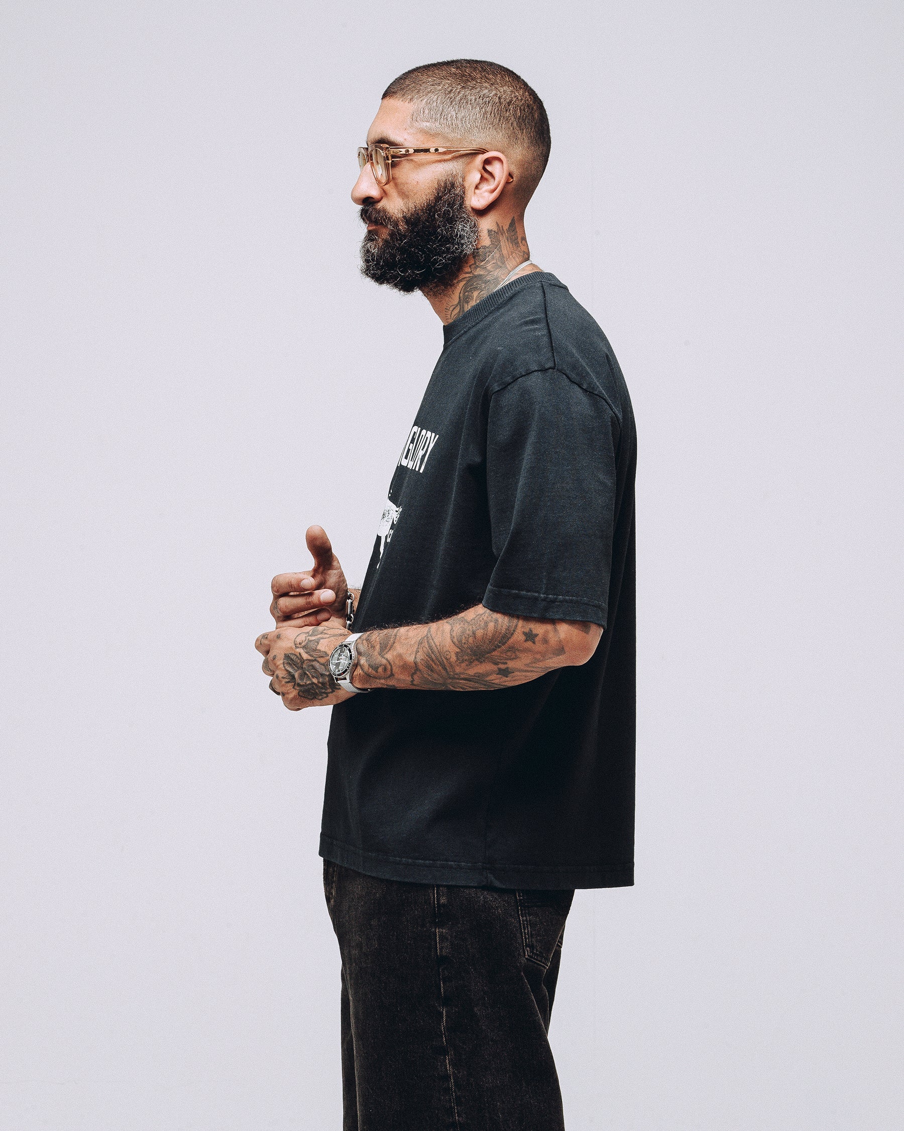 Grit & Glory Boxy T-Shirt - Washed Black - Image 5