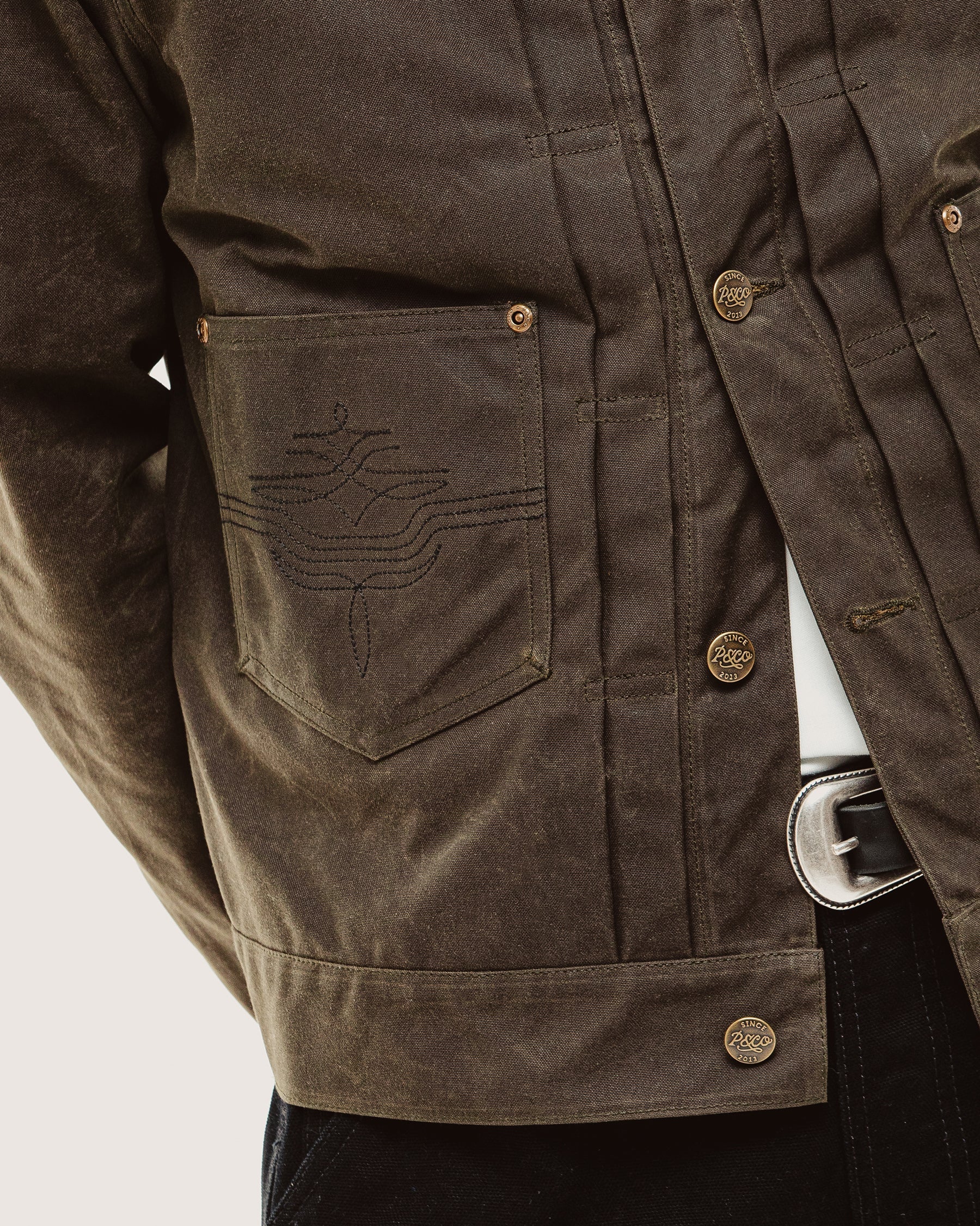 Harlan Waxed Canvas Jacket - Olive - Image 12