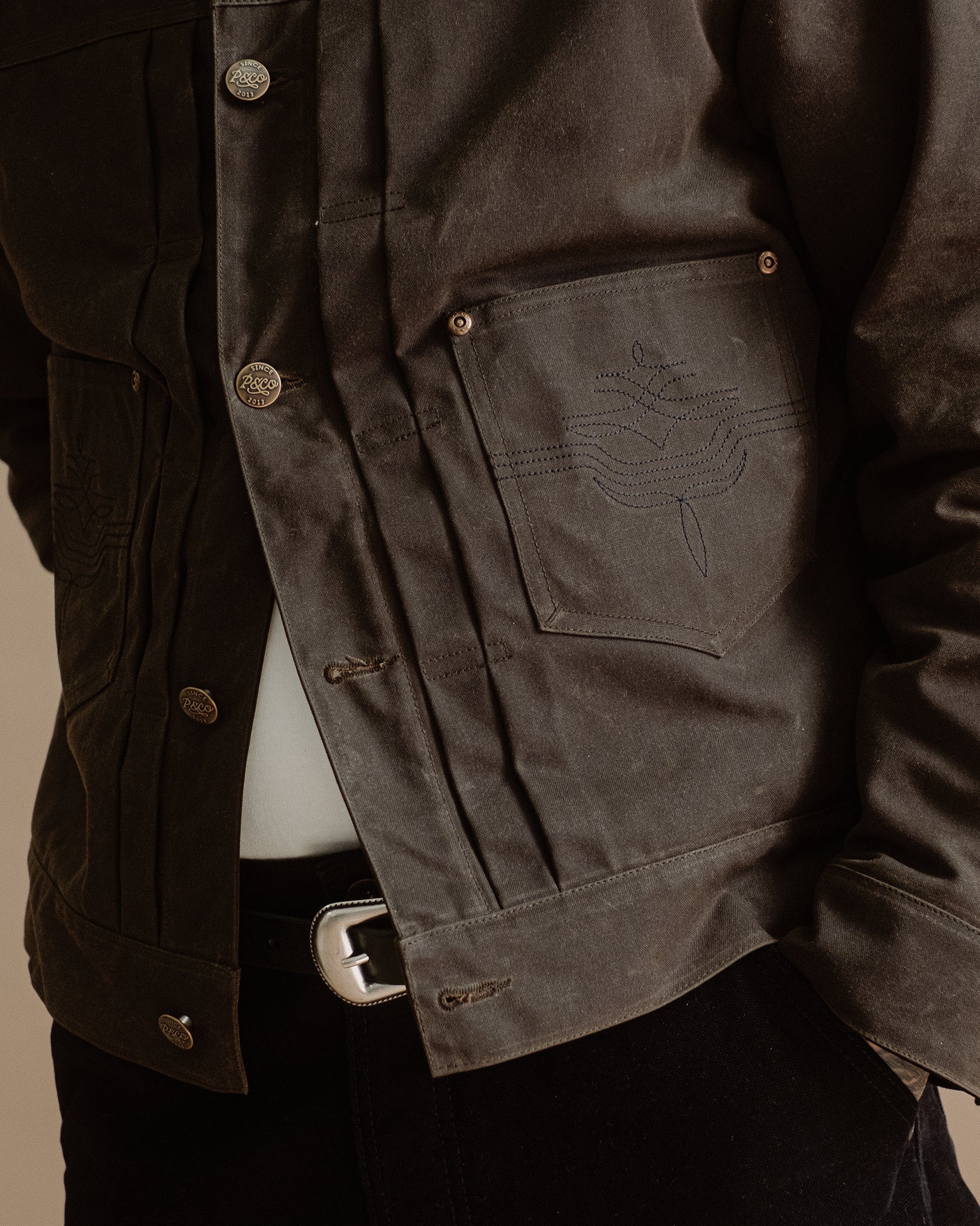 Harlan Waxed Canvas Jacket - Olive - Image 5