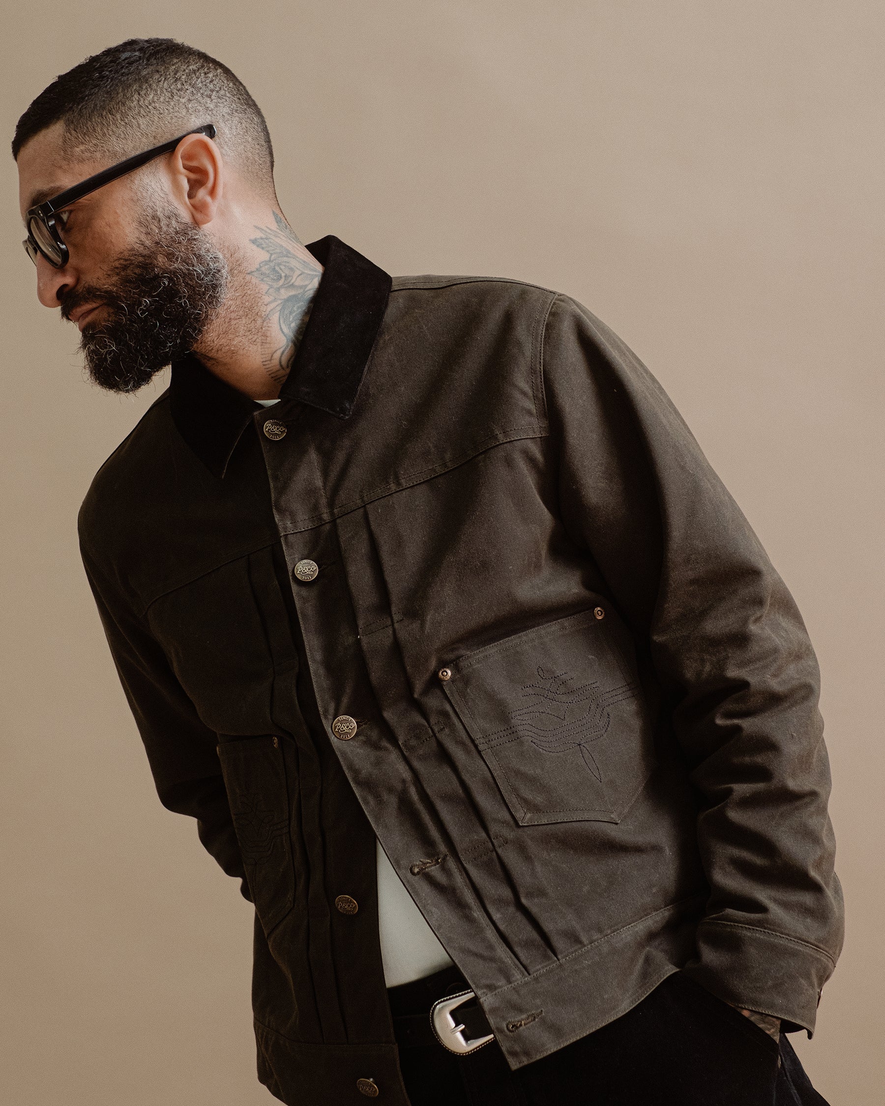 Harlan Waxed Canvas Jacket - Olive - Image 6