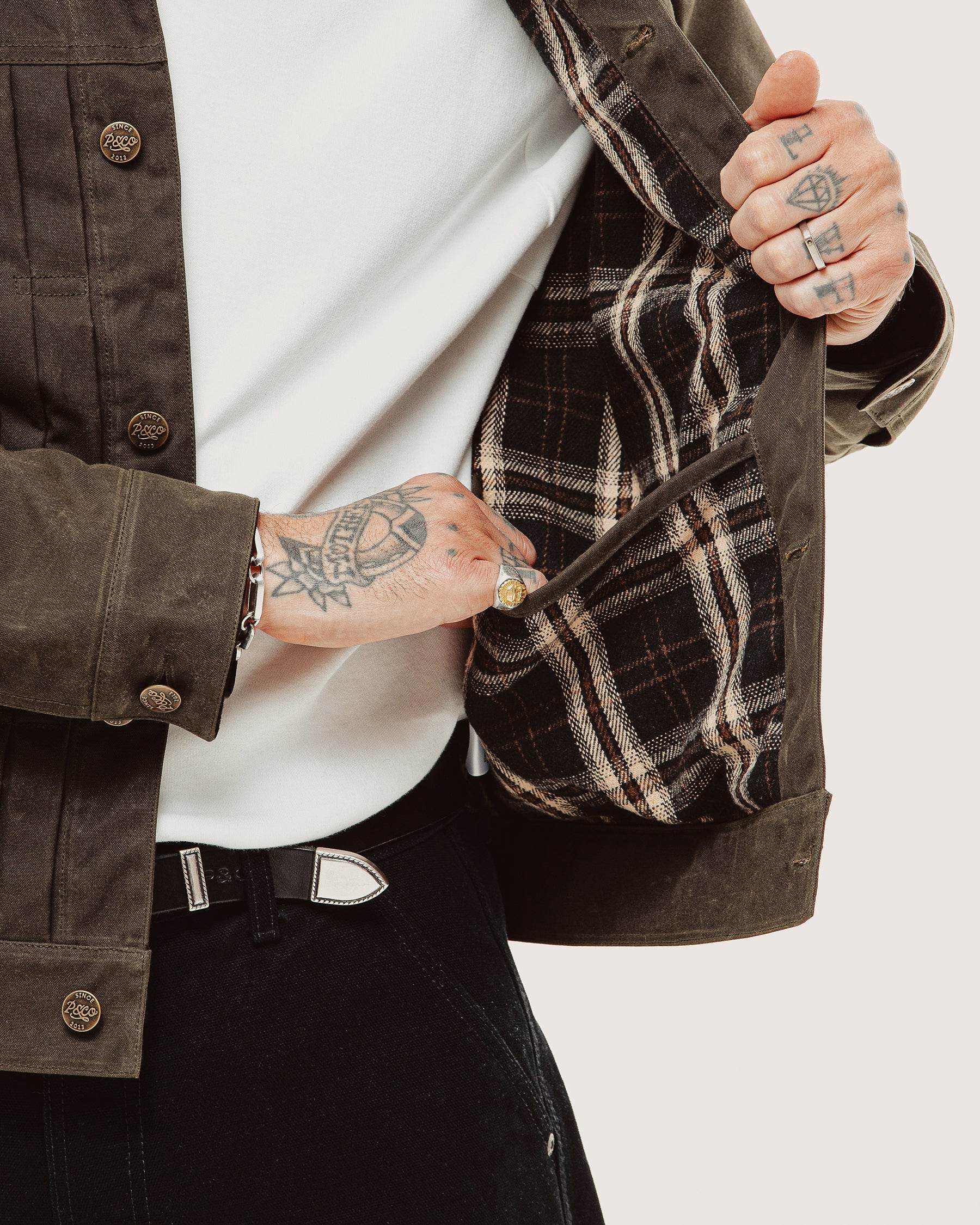 Harlan Waxed Canvas Jacket - Olive - Image 7