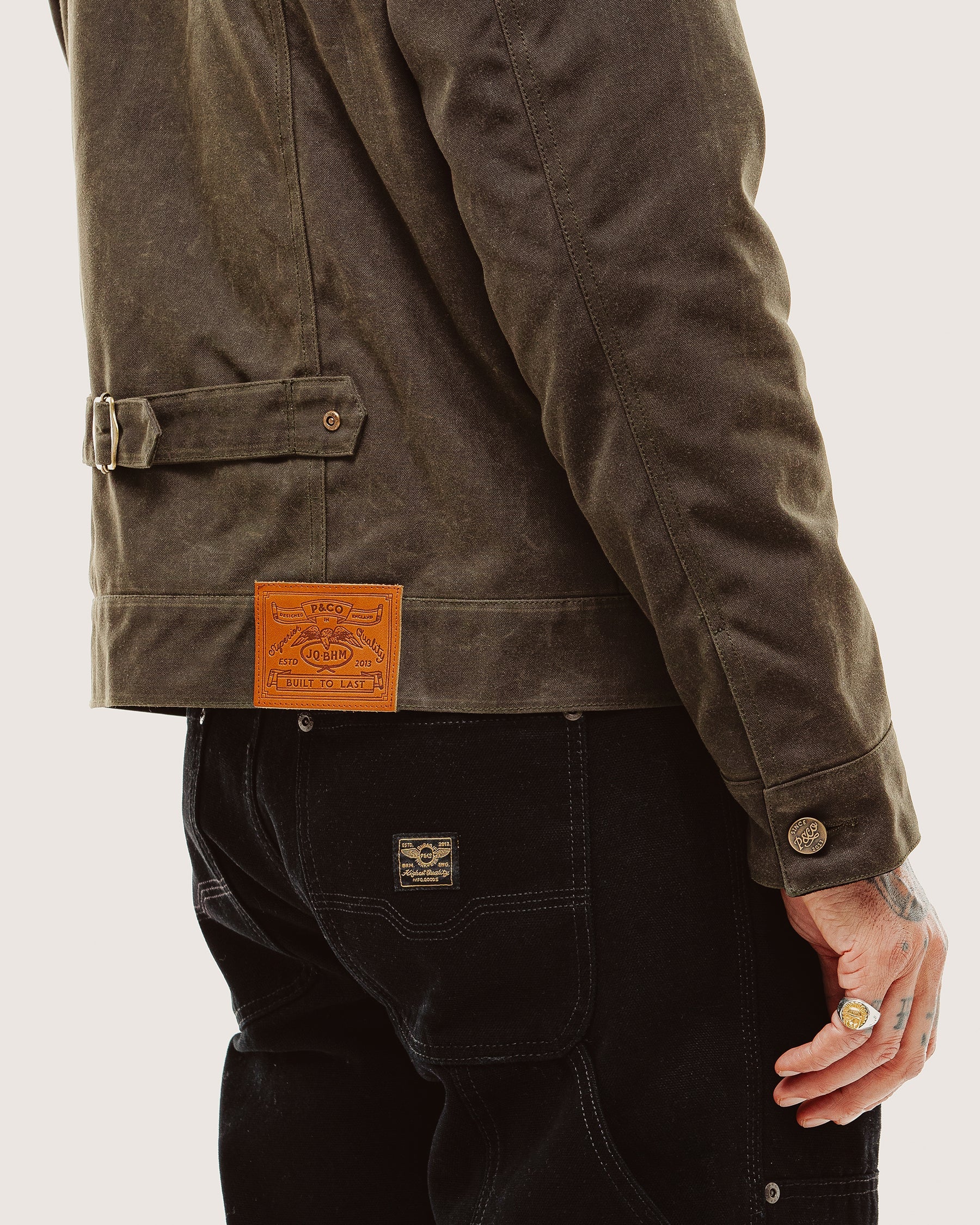 Harlan Waxed Canvas Jacket - Olive - Image 8