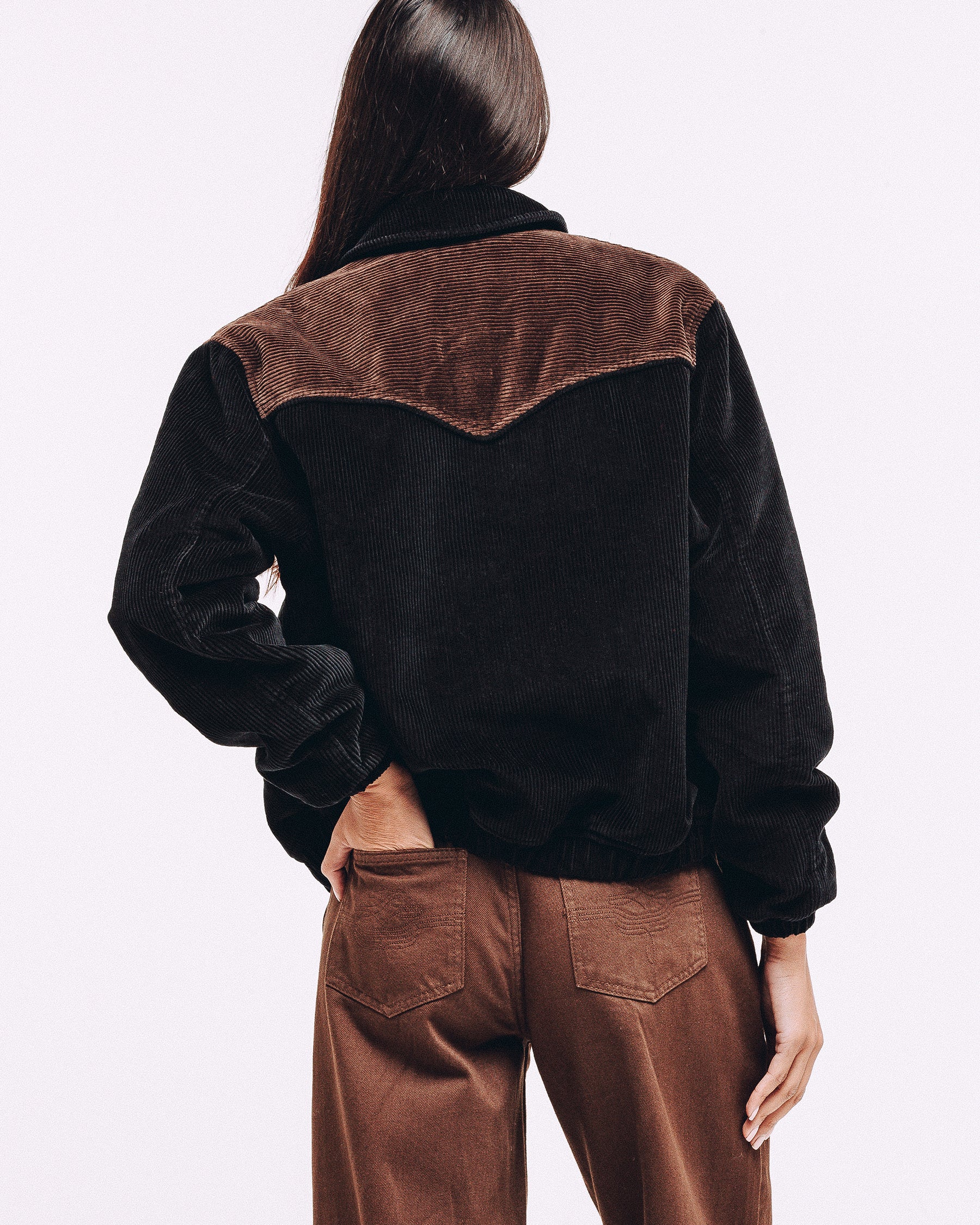 Harper Cord Bomber Jacket - Washed Black - Image 4