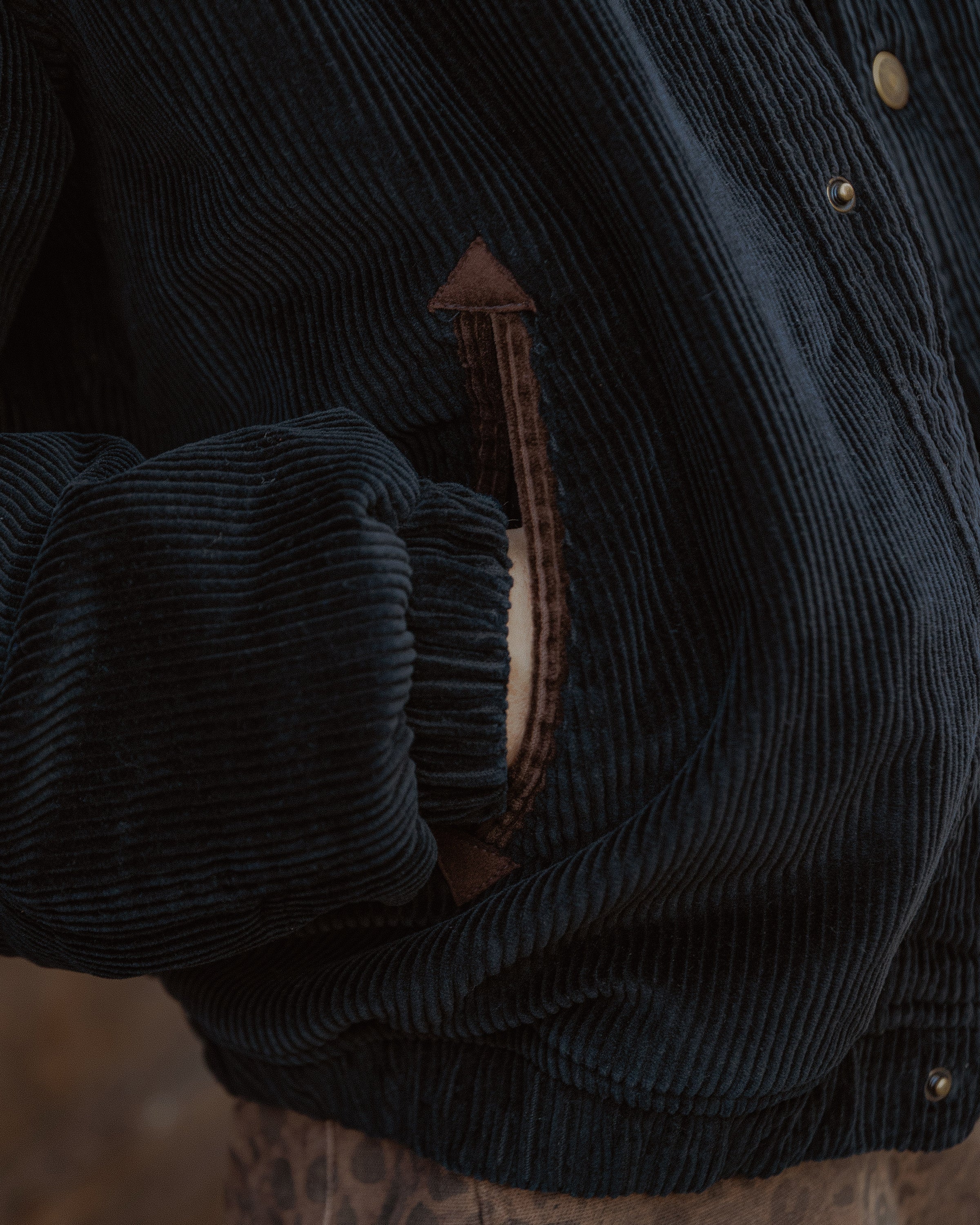Harper Cord Bomber Jacket - Washed Black - Image 5