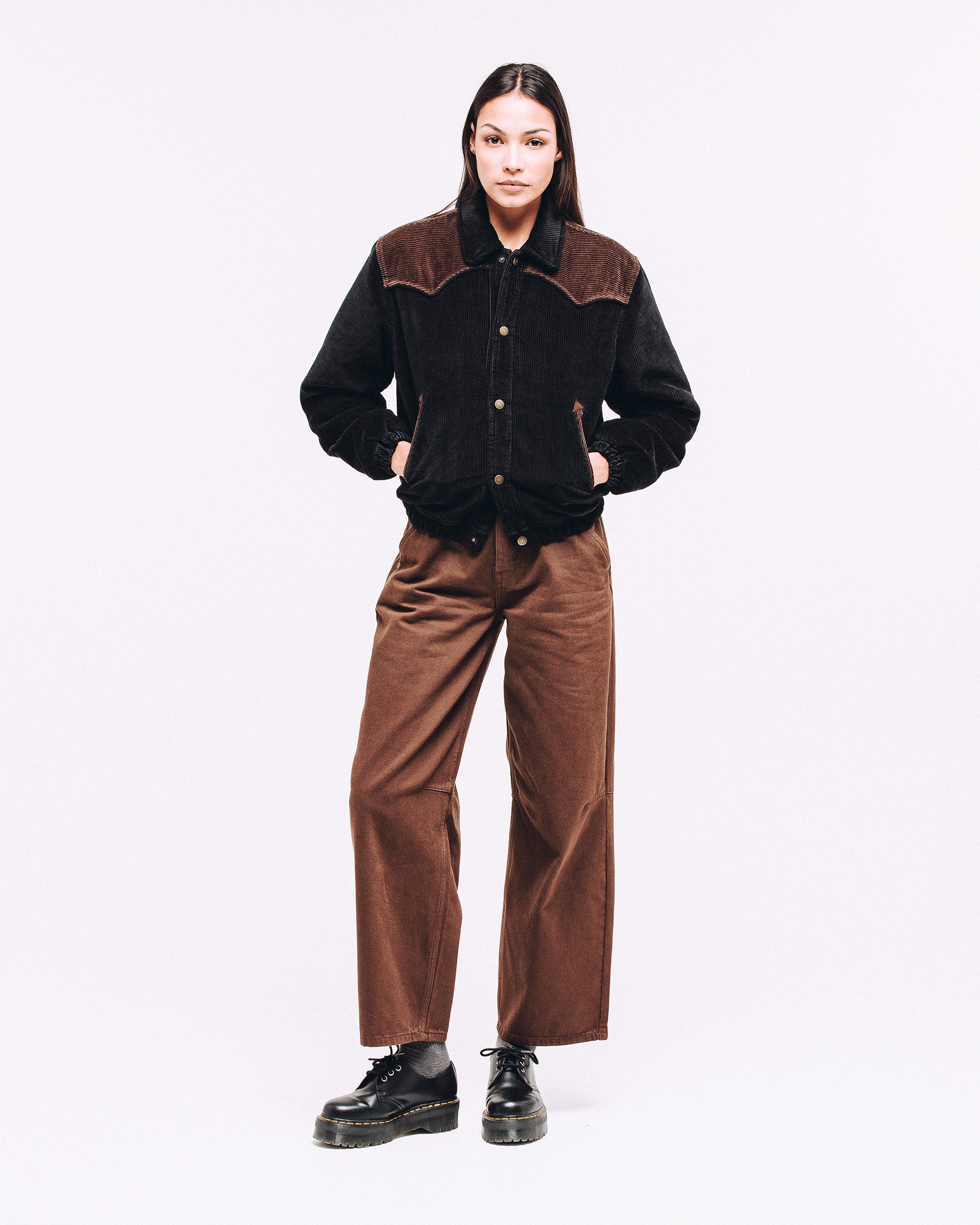 Harper Cord Bomber Jacket - Washed Black - Image 7