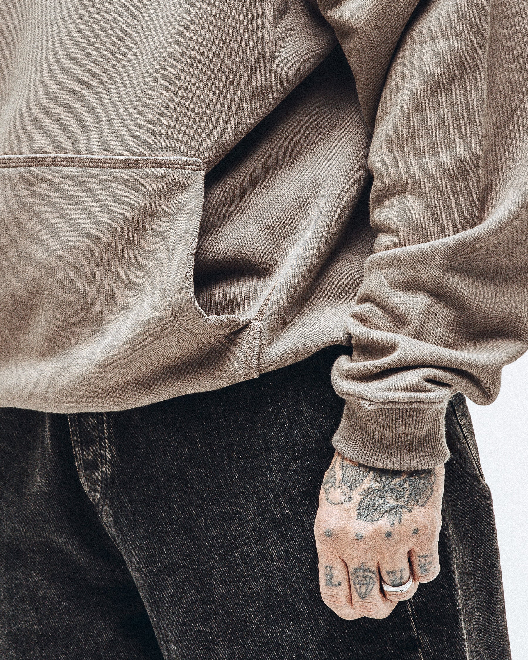 Heavyweight Essential Hoodie - Taupe - Image 5