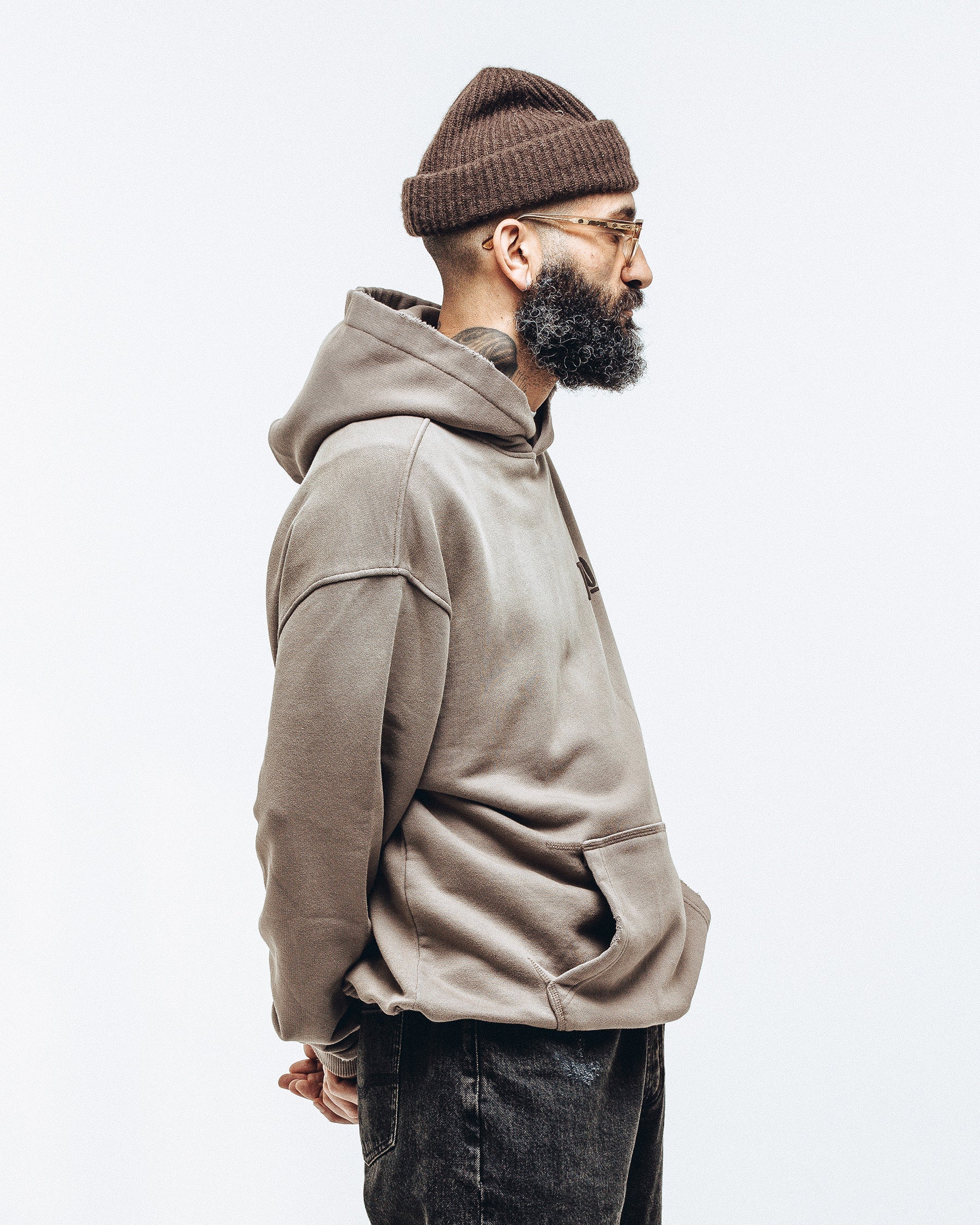 Heavyweight Essential Hoodie - Taupe - Image 6