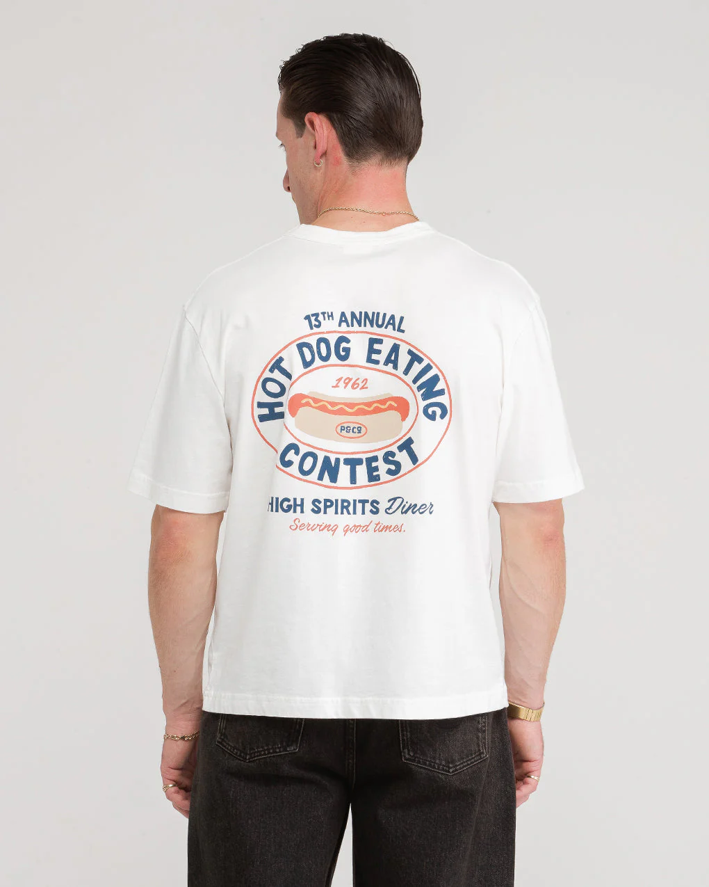 High Spirits Diner Boxy T-Shirt - Off White - Image 5