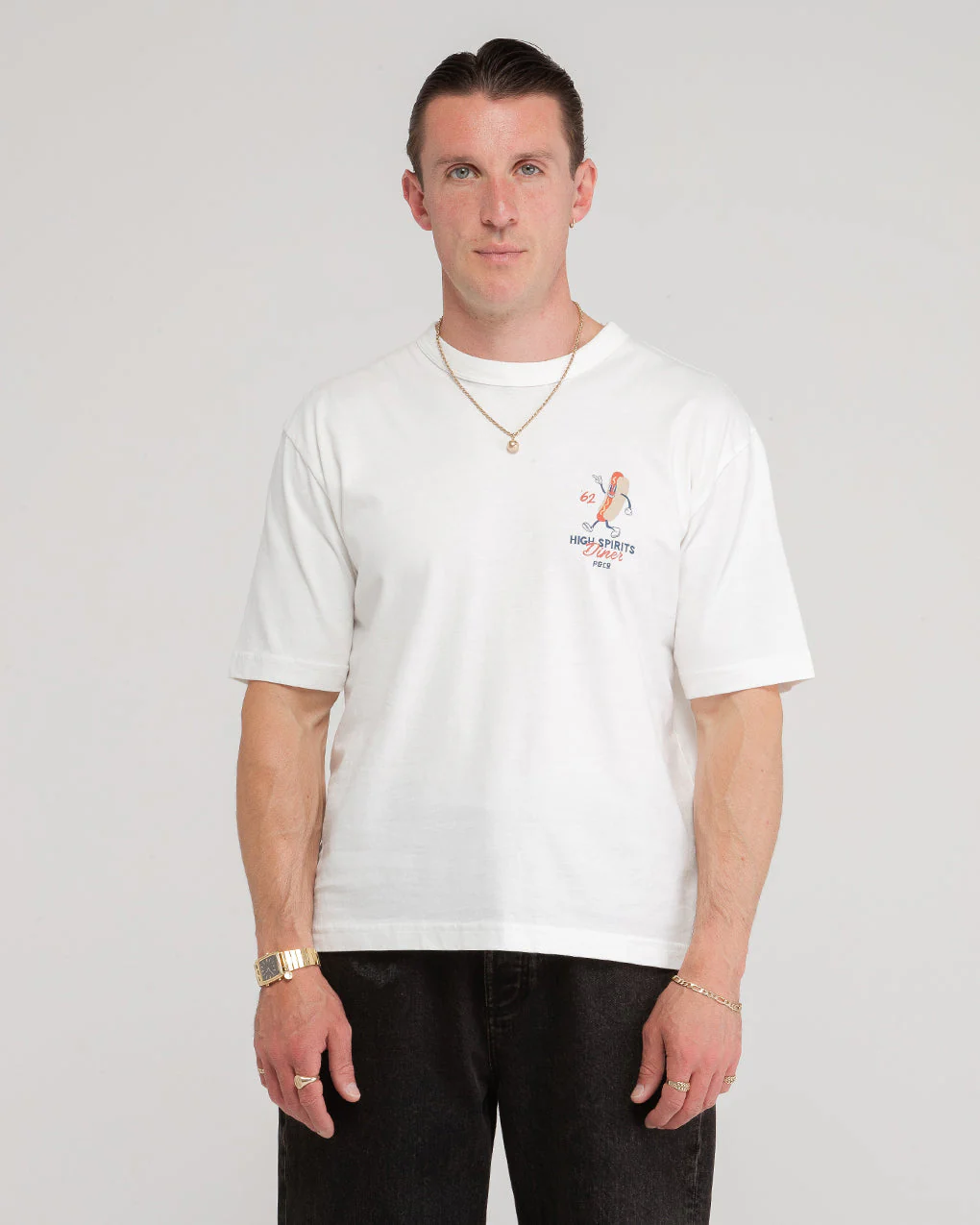 High Spirits Diner Boxy T-Shirt - Off White - Image 6