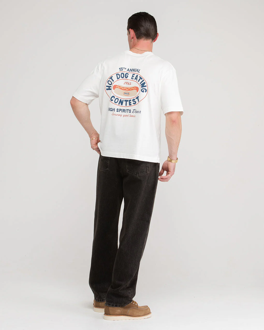 High Spirits Diner Boxy T-Shirt - Off White - Image 8