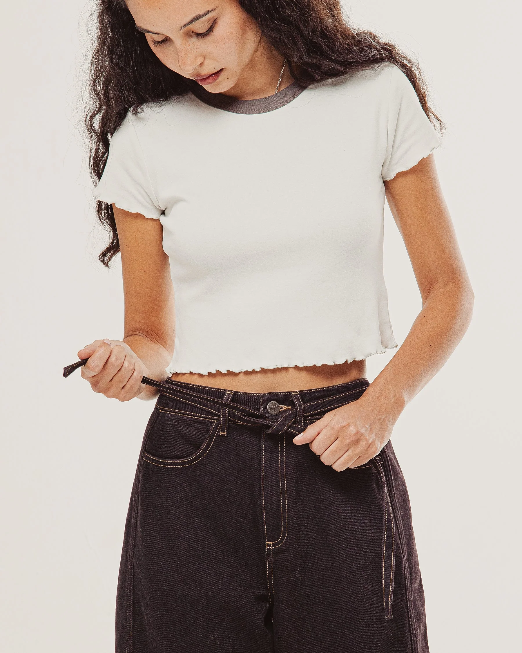 Keaton Wide Leg Denim Jean - Dark Brown - Image 7