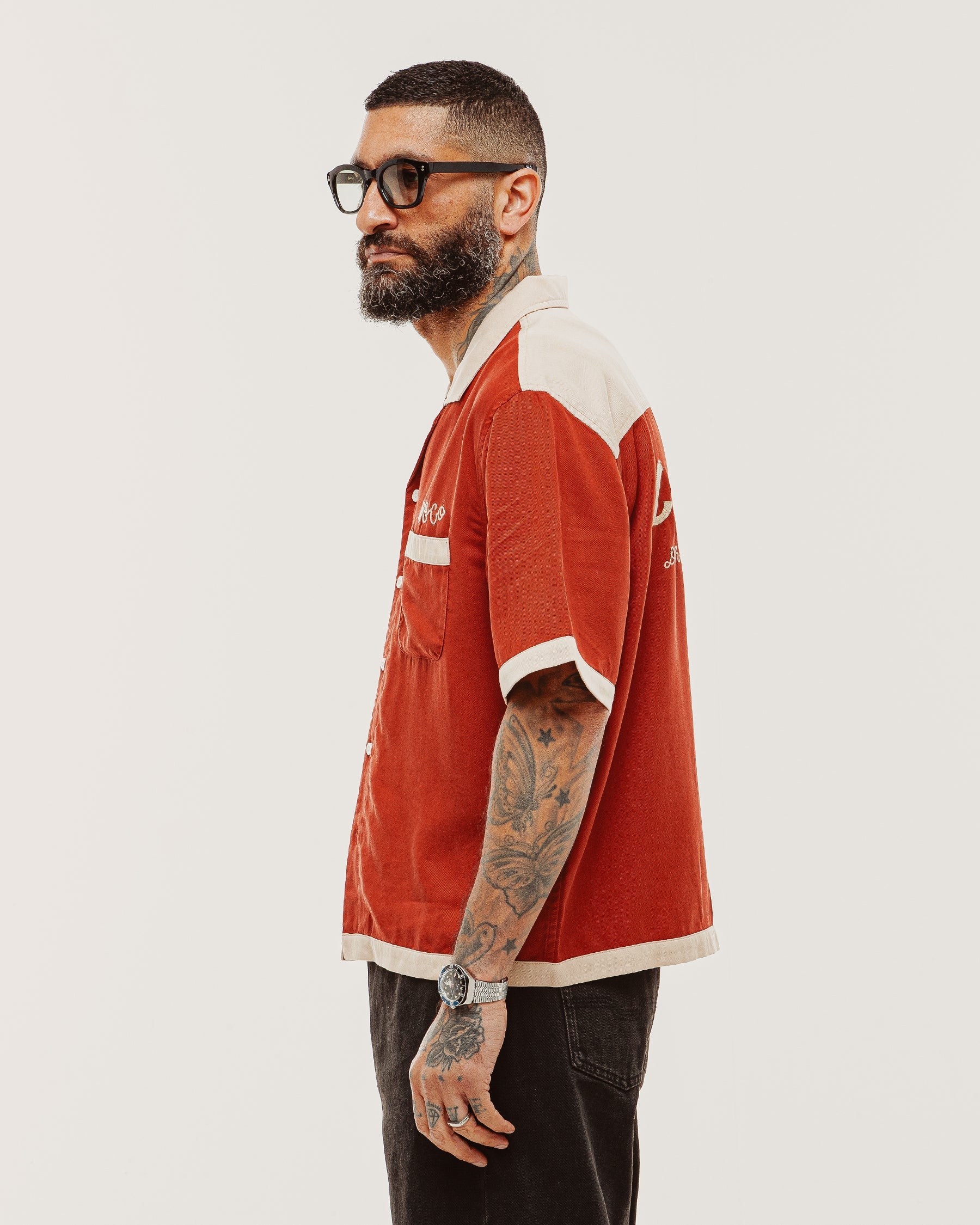 Lane Splitters Bowling Shirt - Vintage Red - Image 4