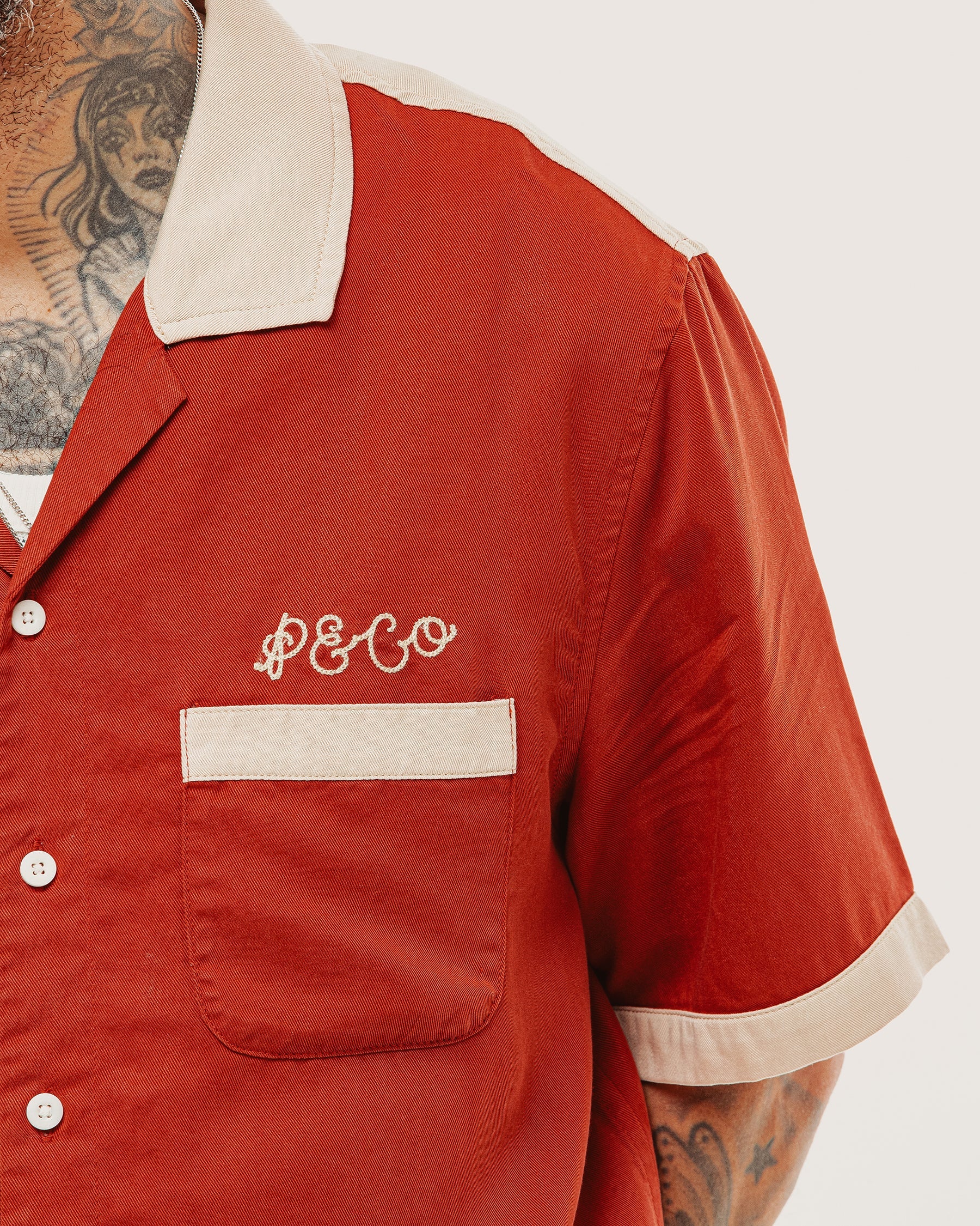 Lane Splitters Bowling Shirt - Vintage Red - Image 5
