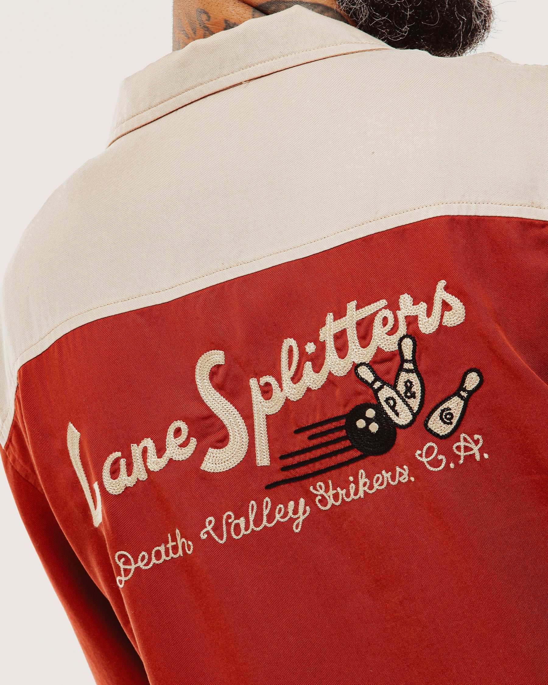 Lane Splitters Bowling Shirt - Vintage Red - Image 6