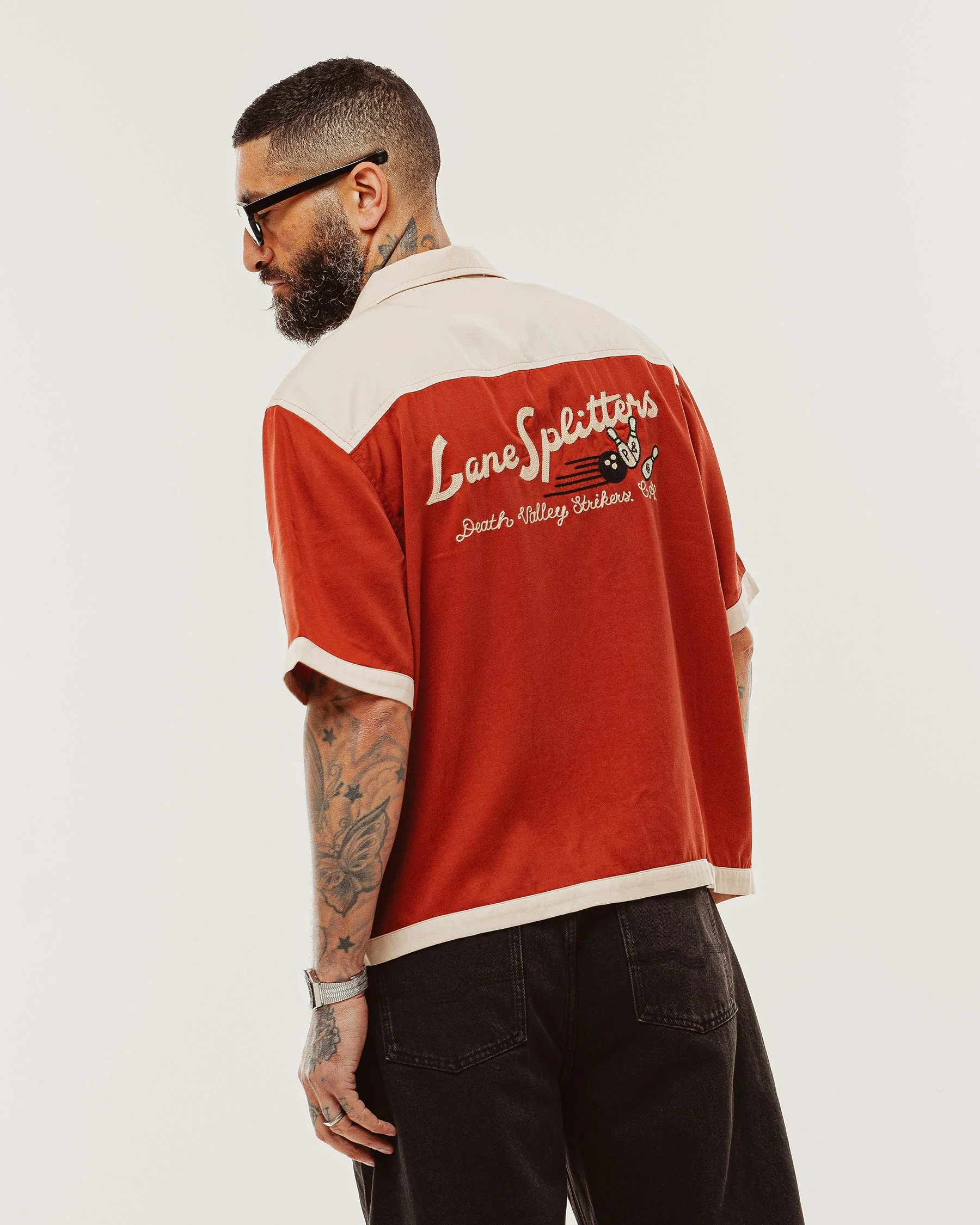 Lane Splitters Bowling Shirt - Vintage Red - Image 7