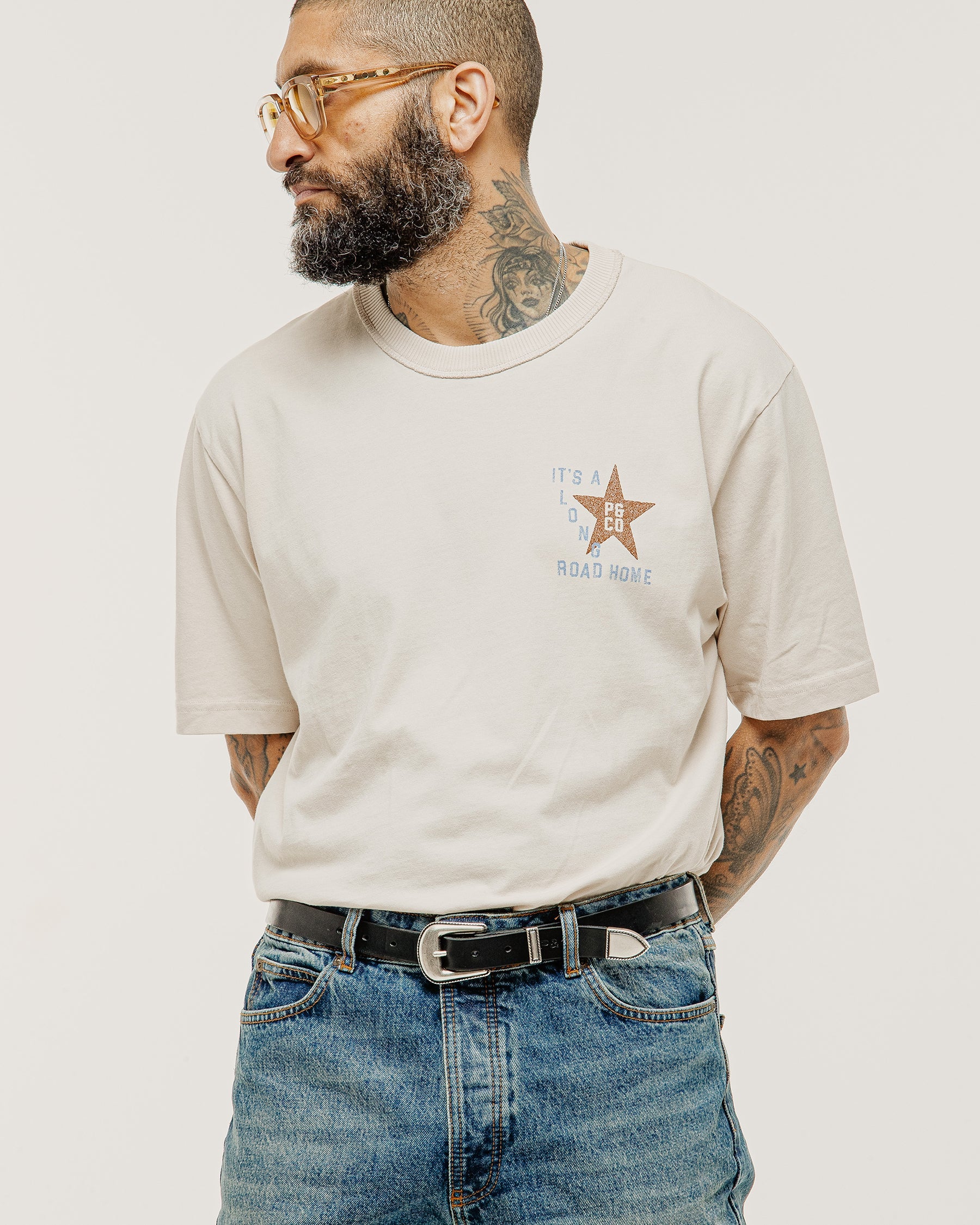 Long Road Boxy T-Shirt - Bone - Image 2