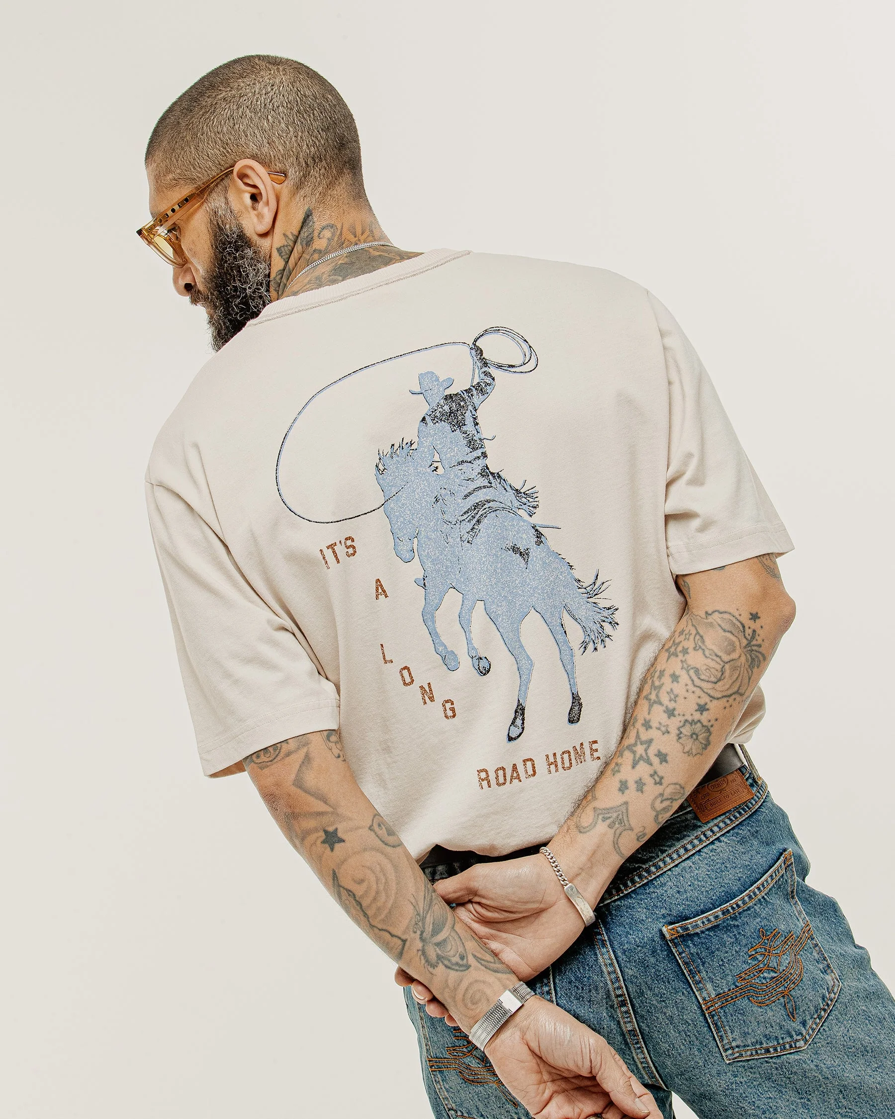 Long Road Boxy T-Shirt - Bone - Image 4