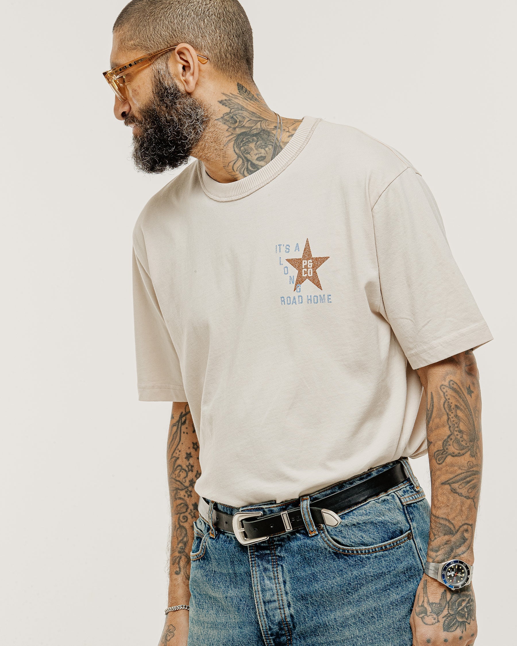 Long Road Boxy T-Shirt - Bone - Image 6