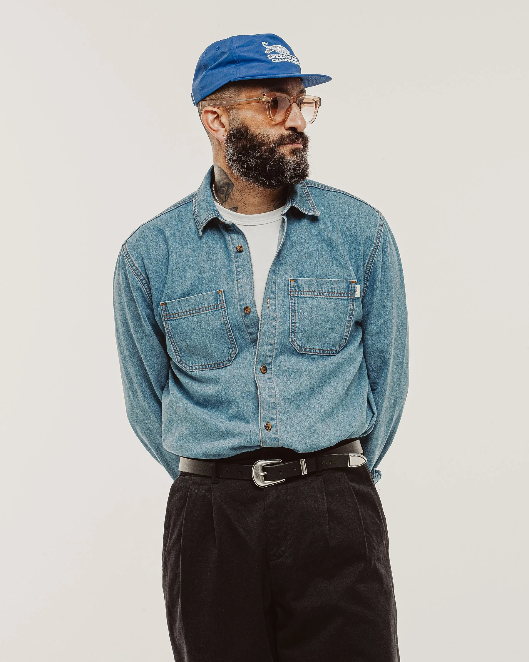 Mason Denim Shirt - Light Wash - Image 6