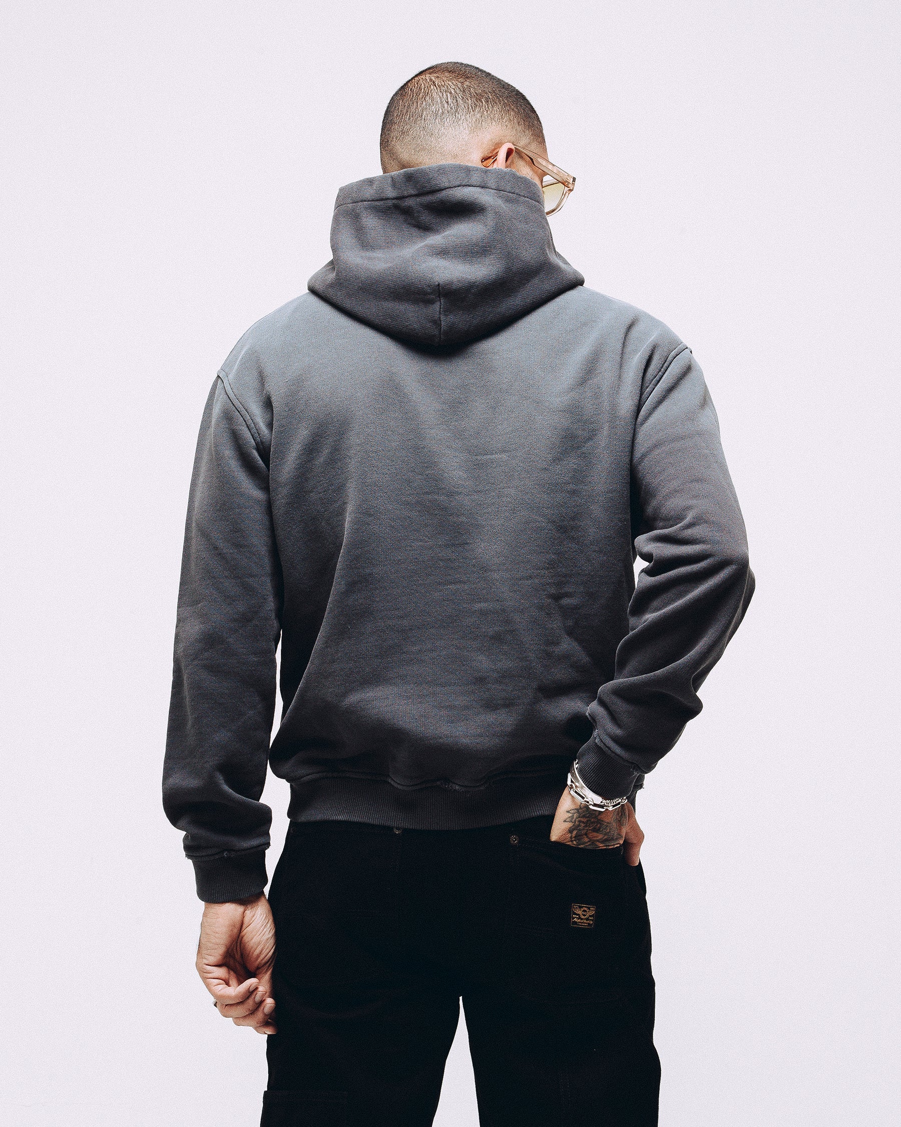 Heavyweight Essential Hoodie - Charcoal - Image 3