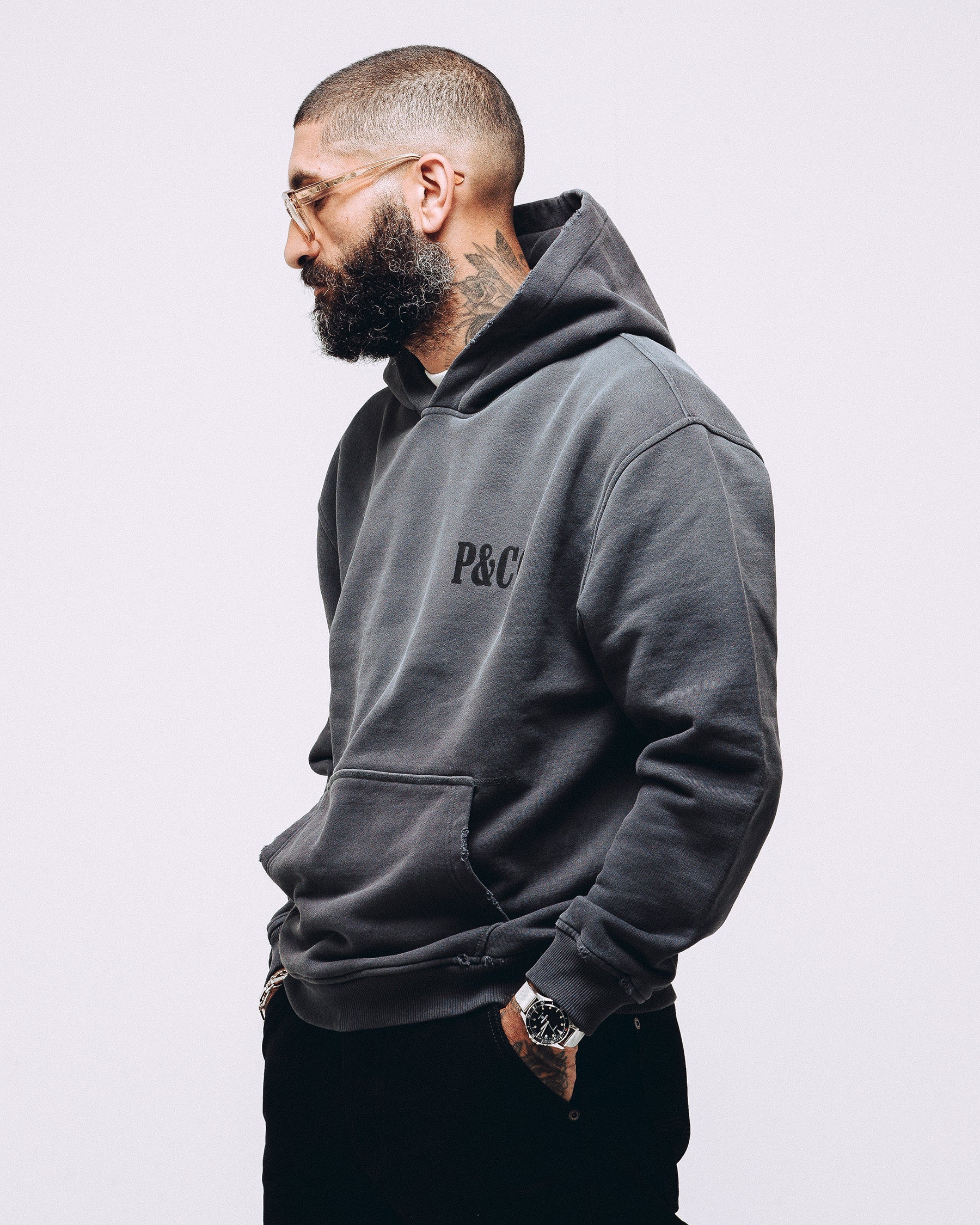 Heavyweight Essential Hoodie - Charcoal - Image 7