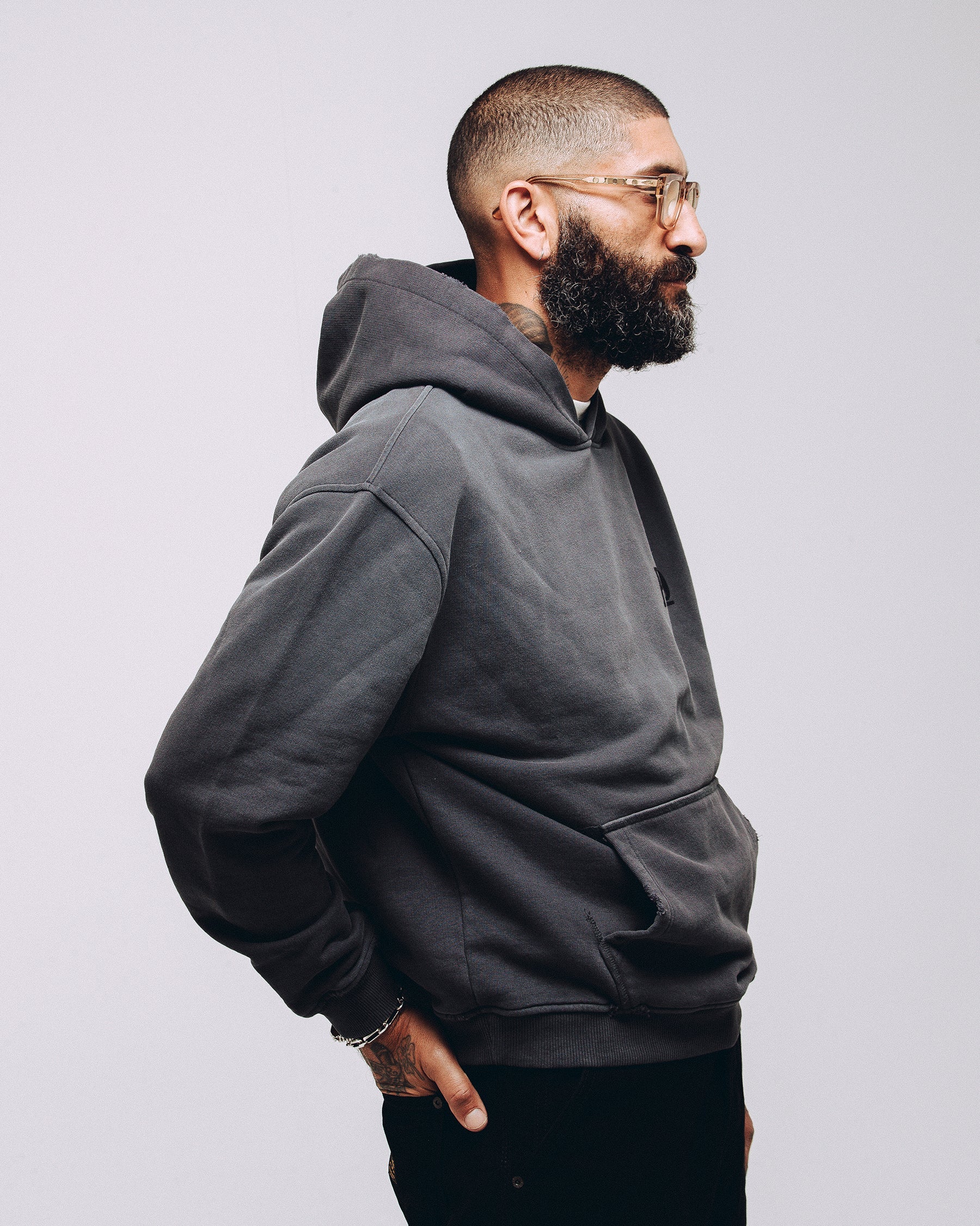 Heavyweight Essential Hoodie - Charcoal - Image 8