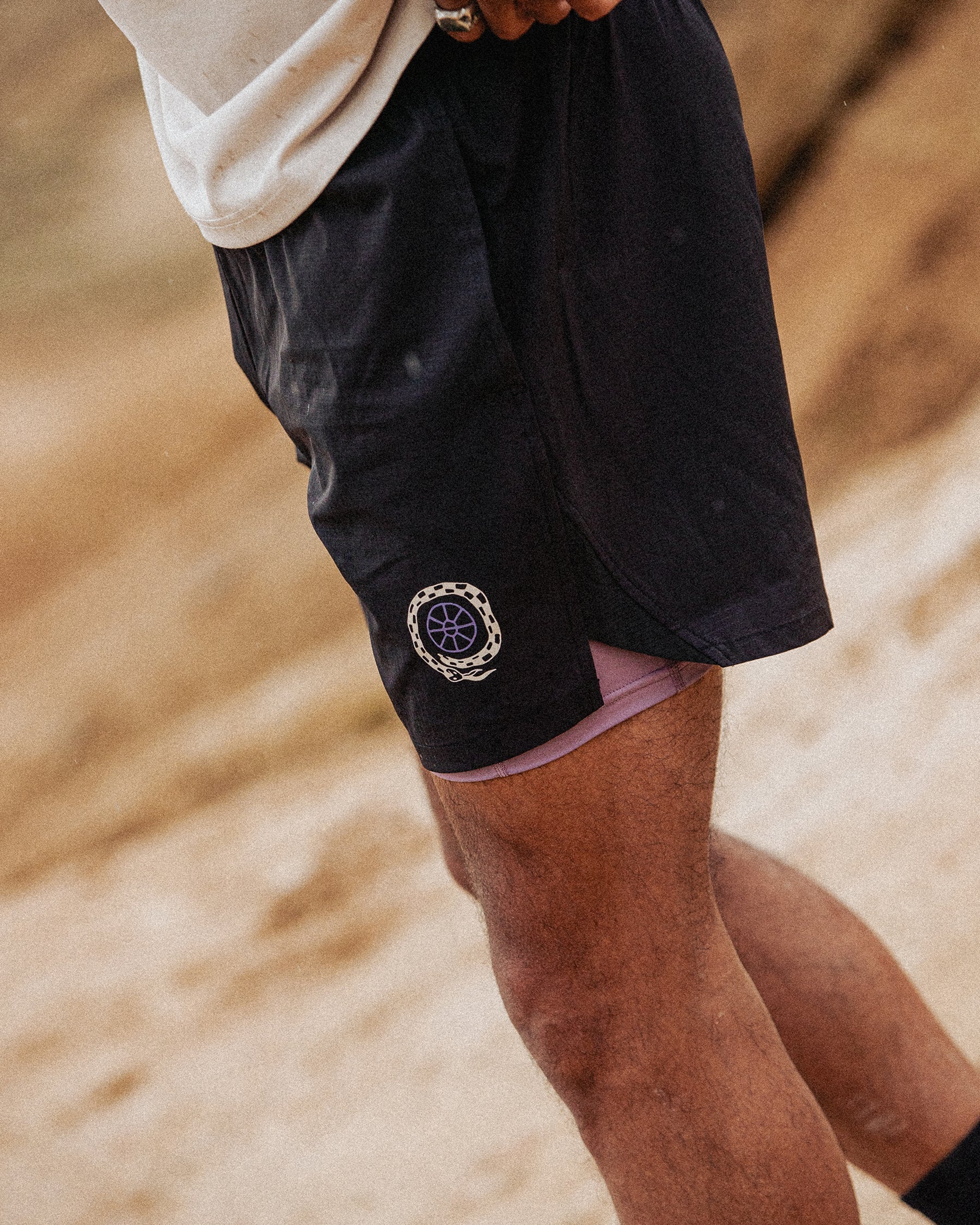 Mindset 2-in-1 Trail Short - Black & Plum - Image 8