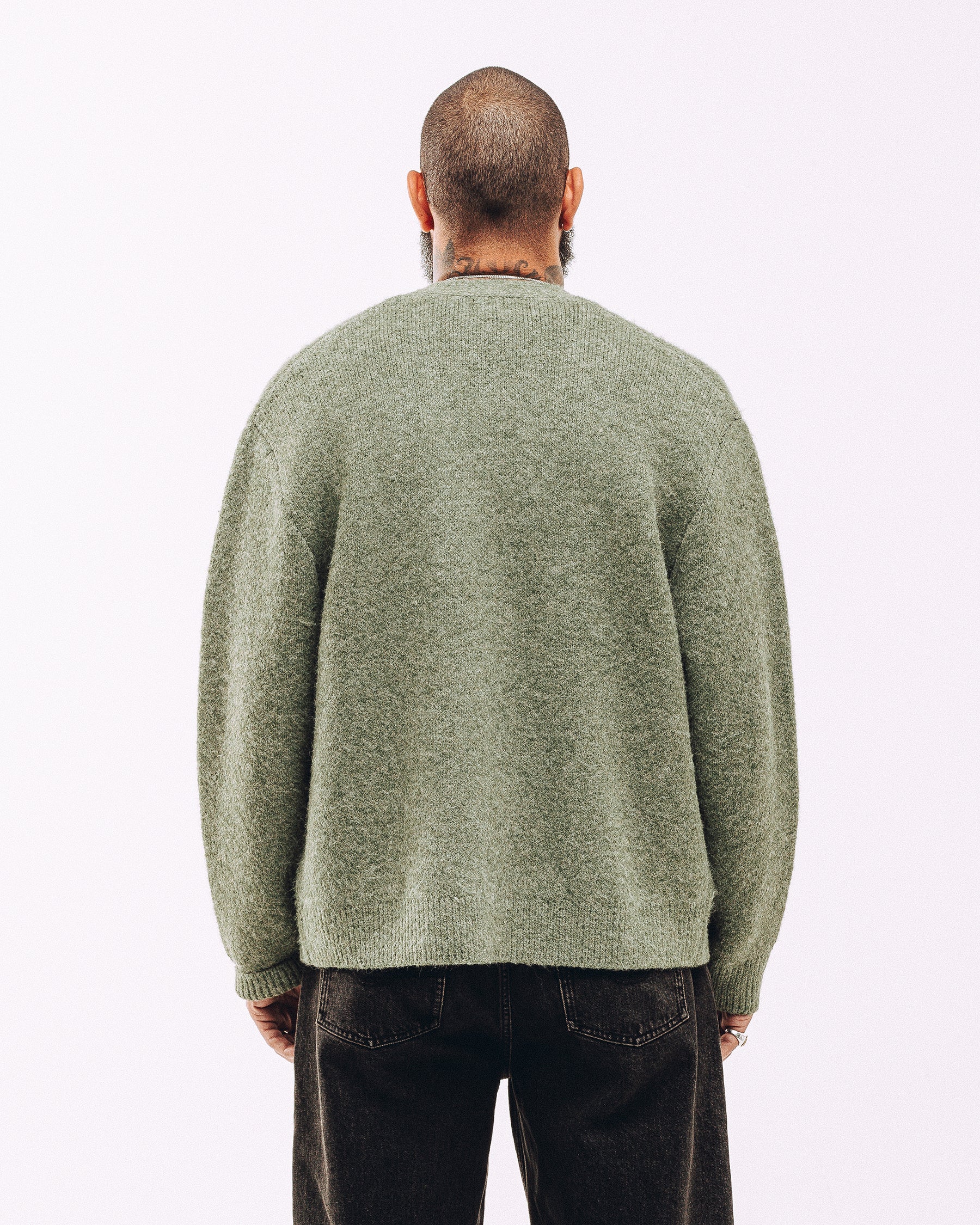 Nelson Brushed Cardigan - Sage - Image 10