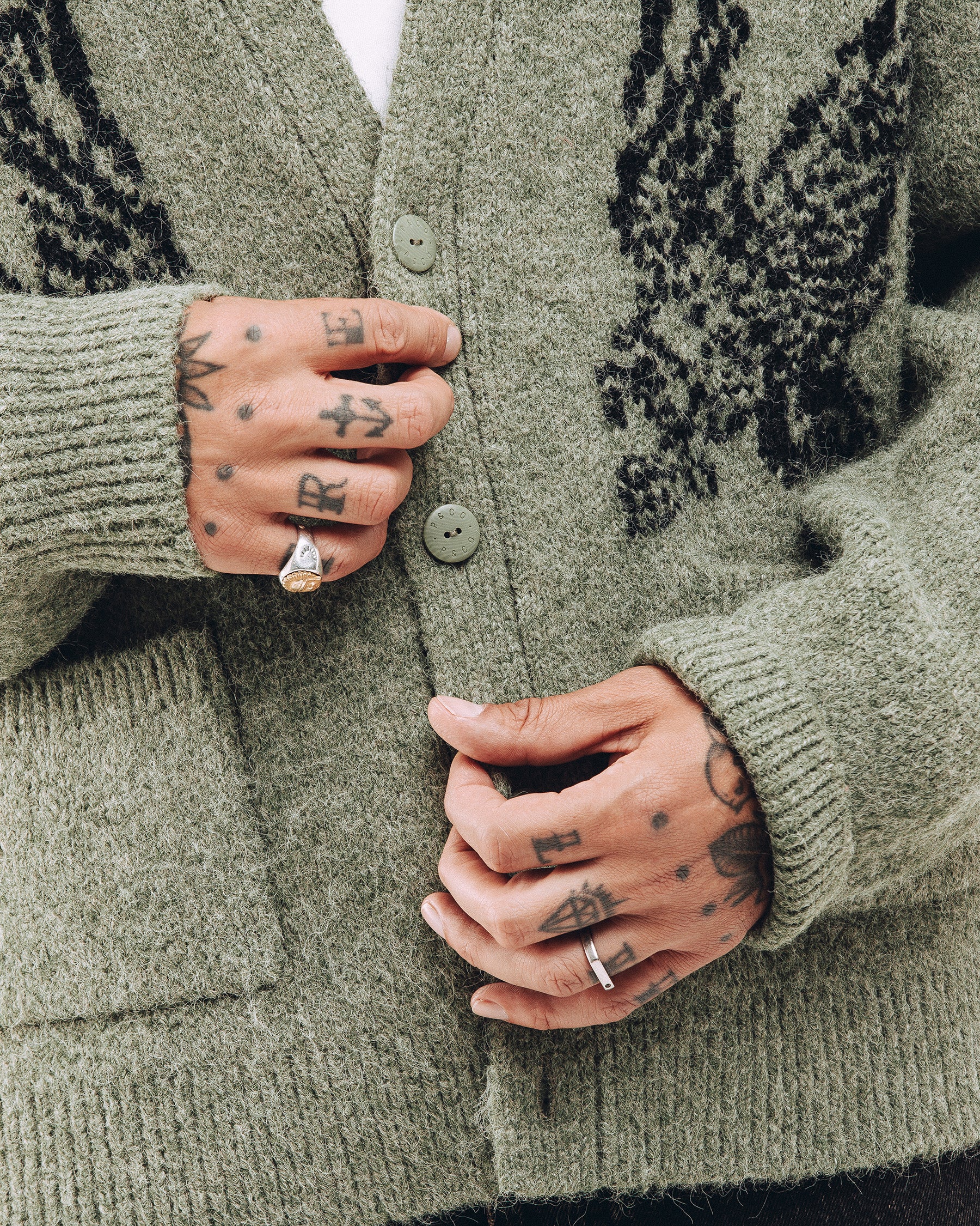 Nelson Brushed Cardigan - Sage - Image 4