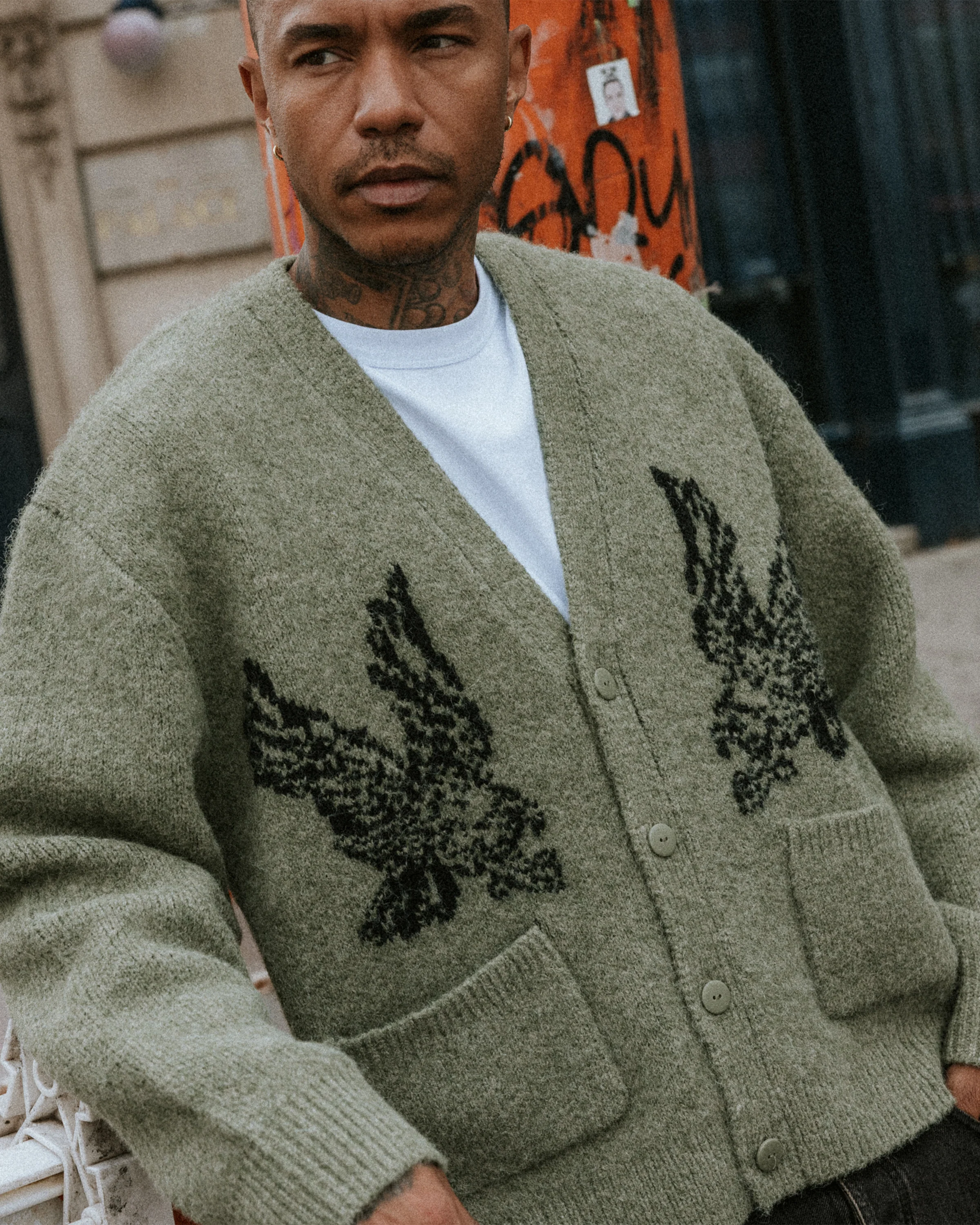 Nelson Brushed Cardigan - Sage - Image 6