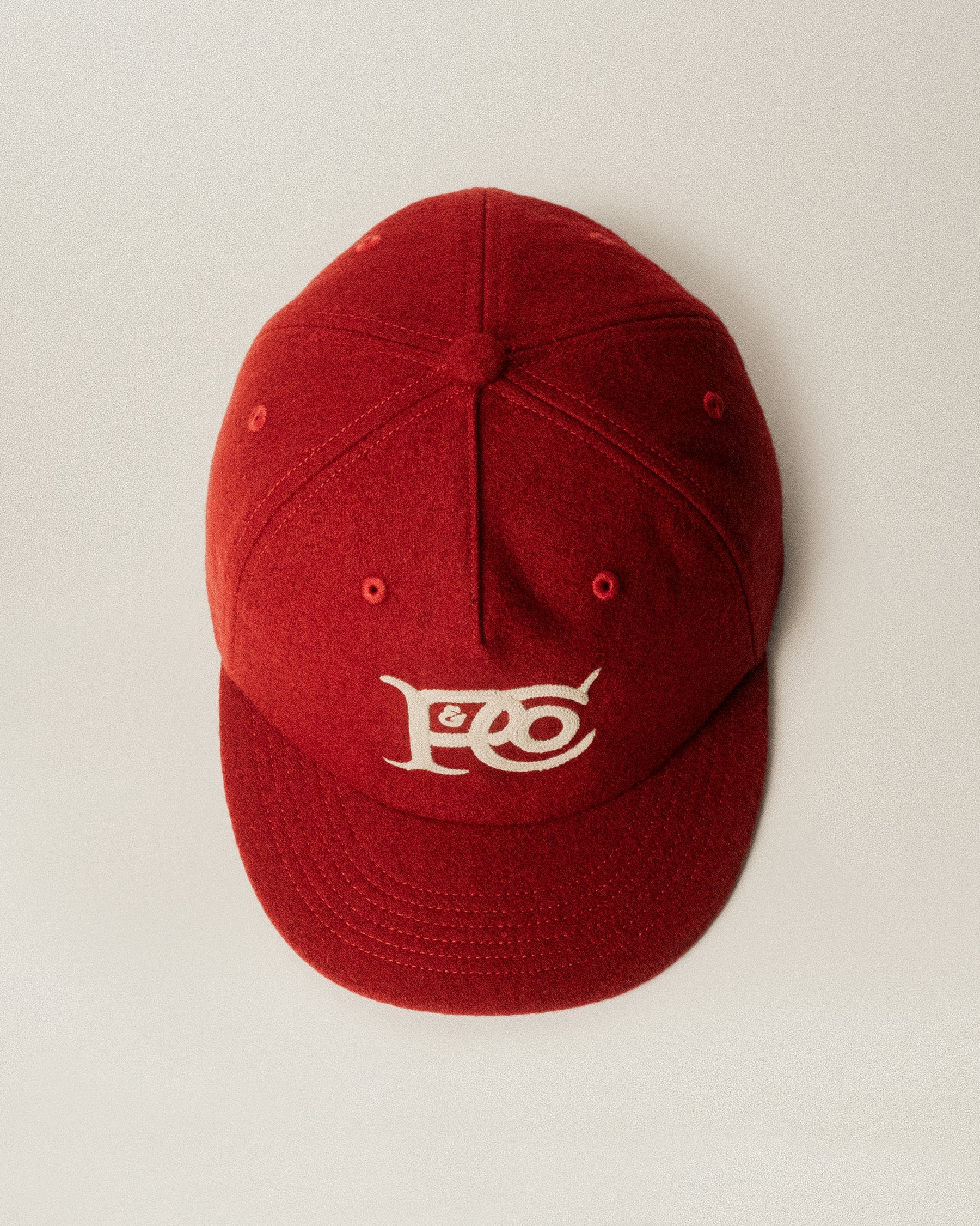 P&Co Classic Wool 5 Panel Cap - Red - Image 4