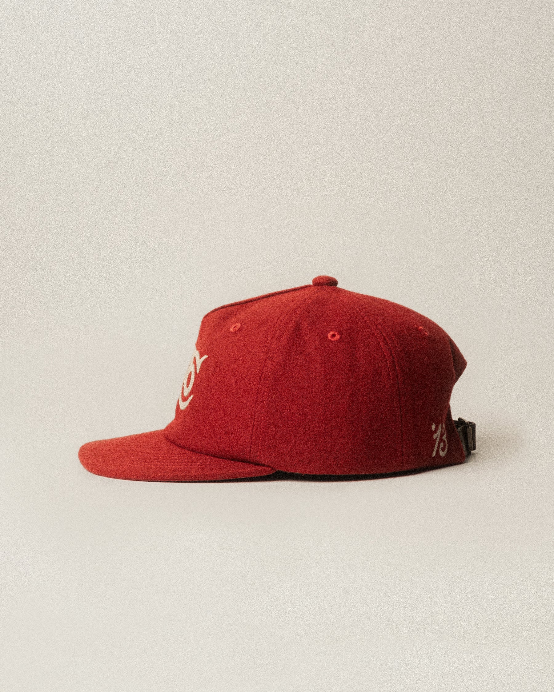P&Co Classic Wool 5 Panel Cap - Red - Image 6