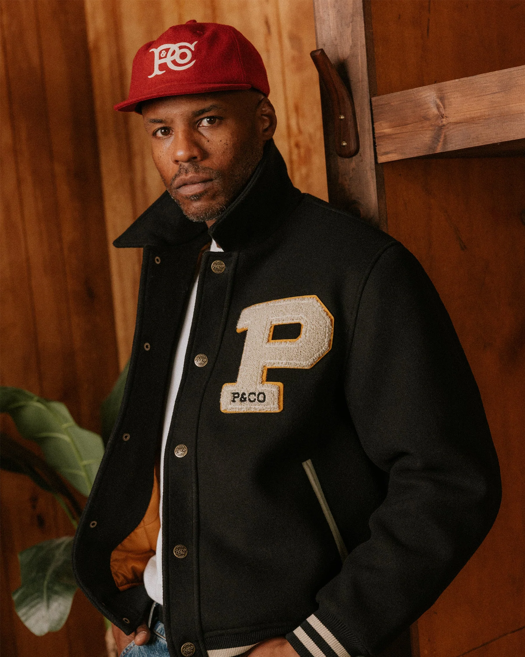 P&Co Classic Wool 5 Panel Cap - Red - Image 7