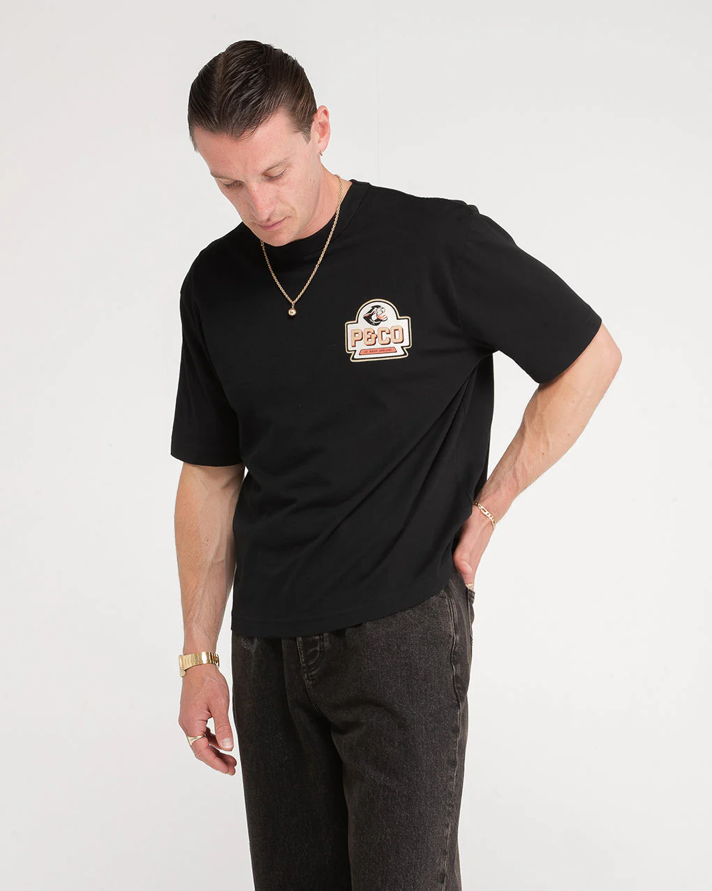 Panther Oils Boxy T-Shirt - Washed Black - Image 5