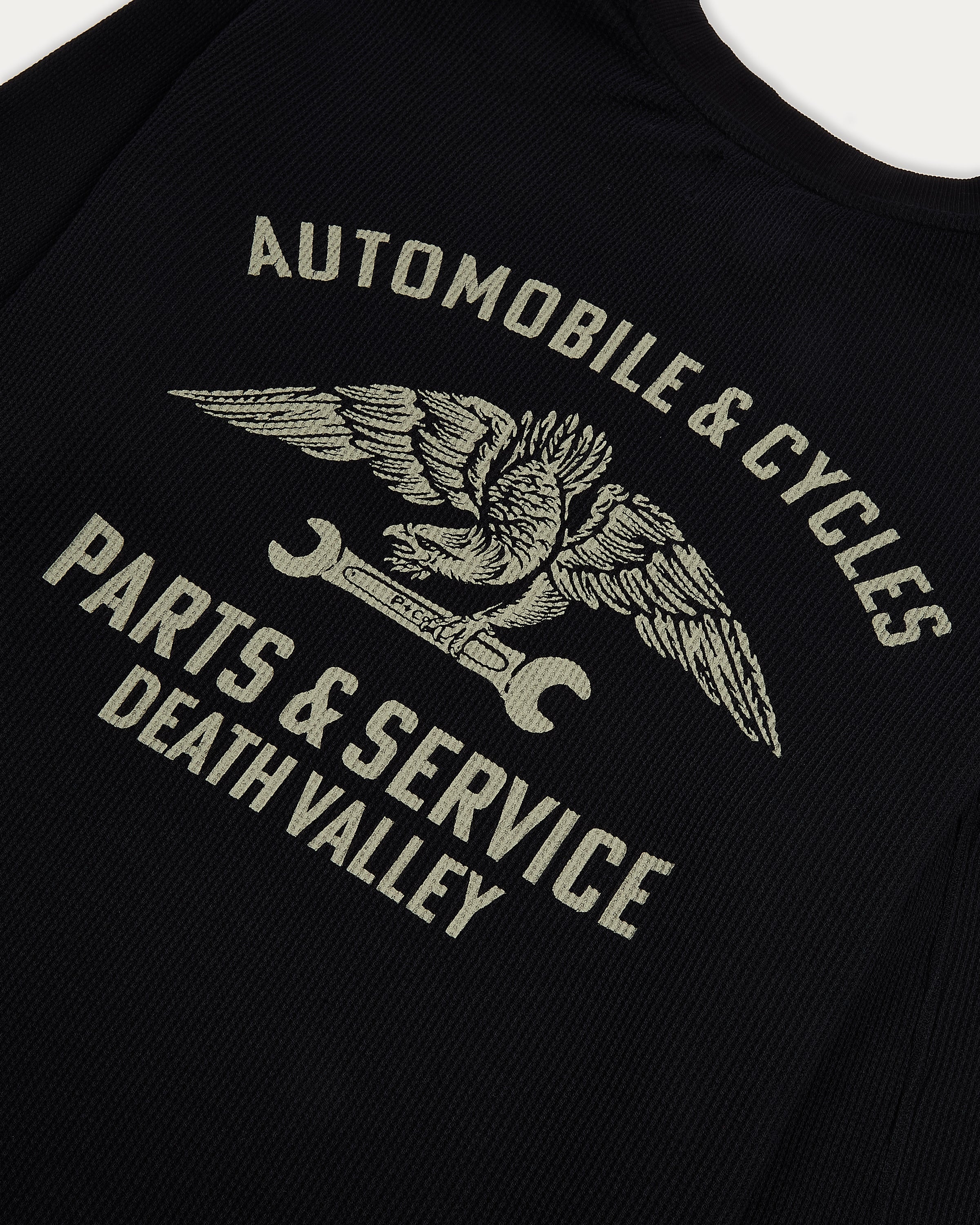 Parts & Service Waffle Longsleeve - Washed Black - Image 5