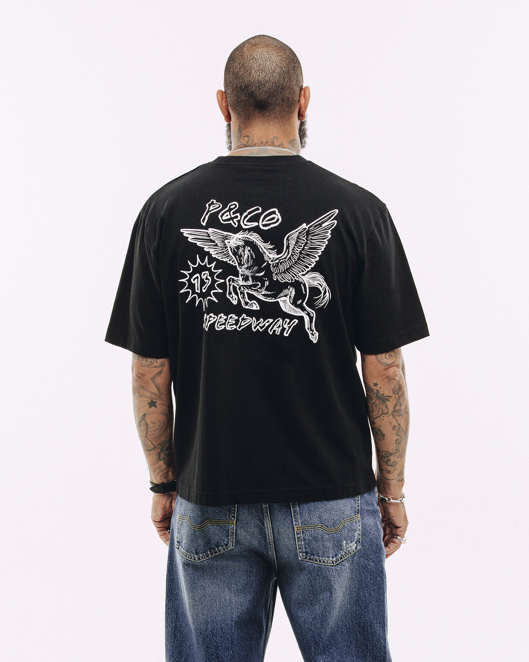 Pegasus Speedway Boxy T-Shirt - Washed Black - Image 3
