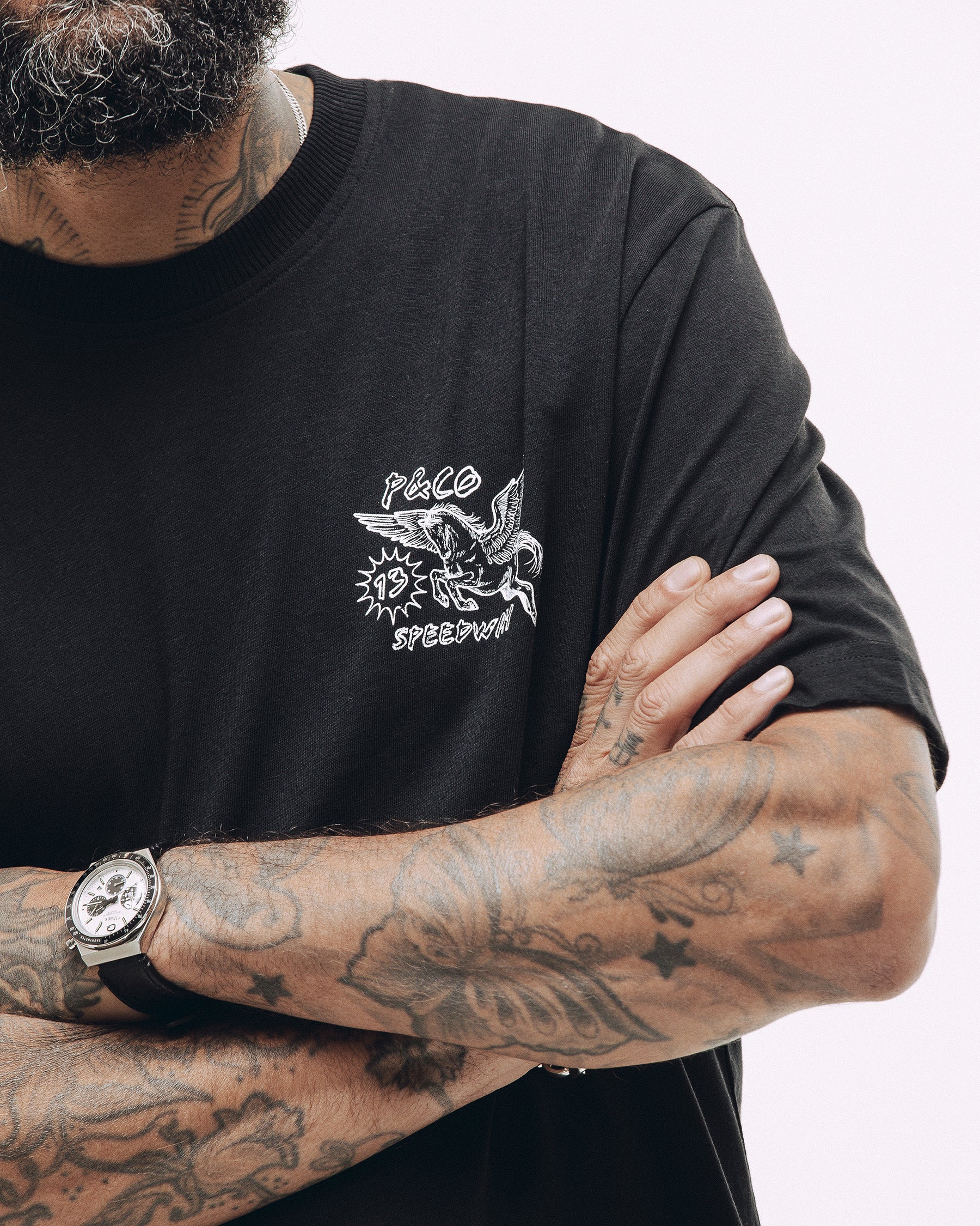 Pegasus Speedway Boxy T-Shirt - Washed Black - Image 5